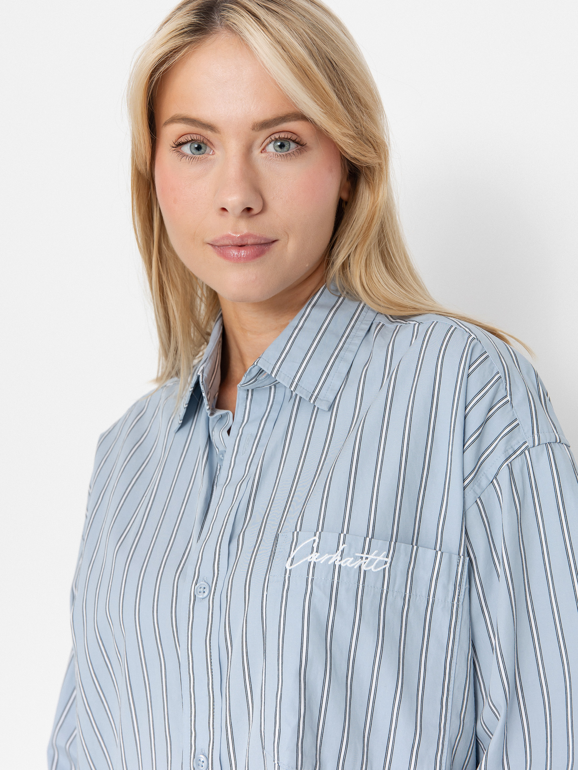 Carhartt WIP Grimsby Wmn Shirt (grimsby stripe/blue fog)