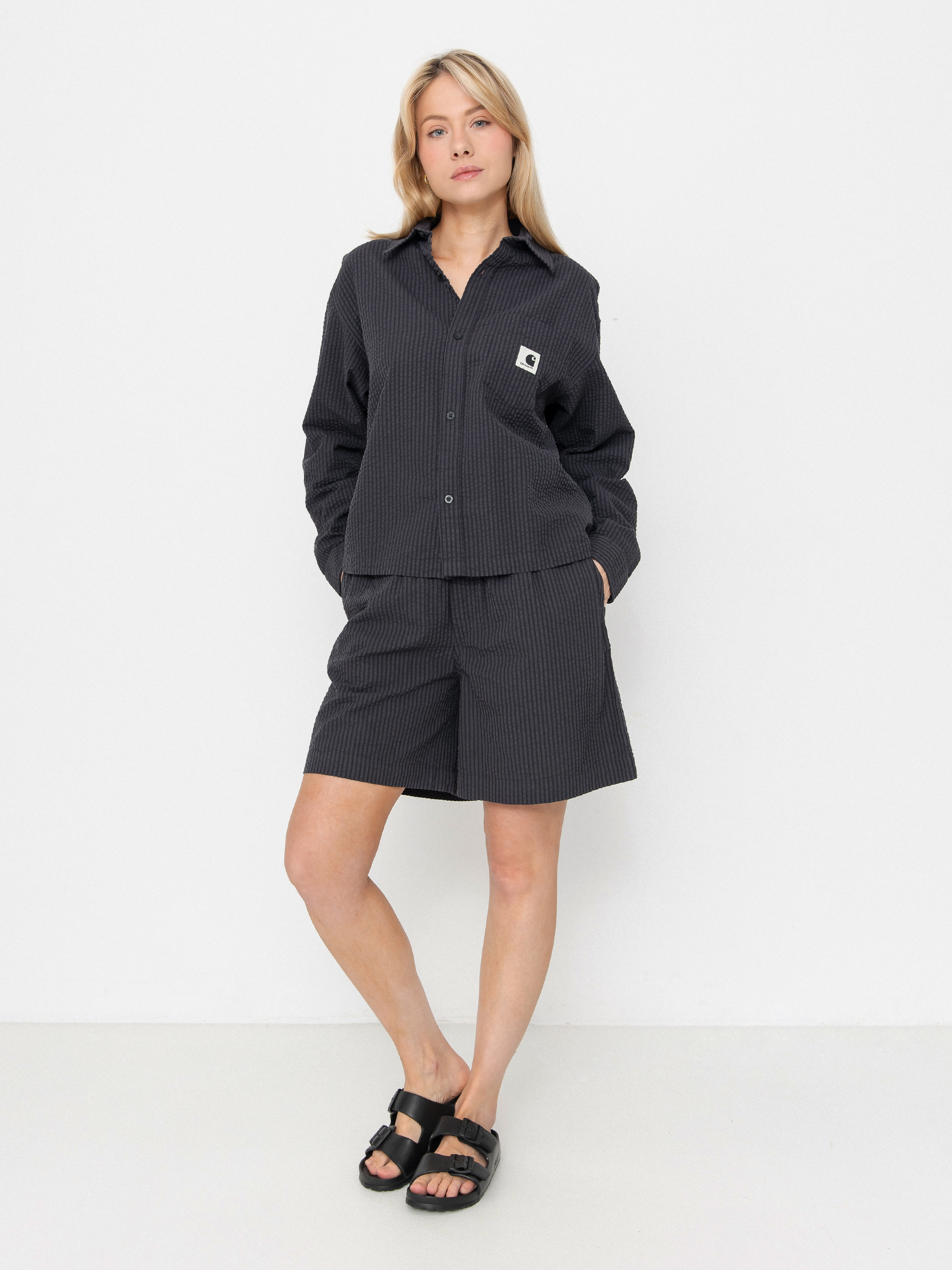 Carhartt WIP Toland Wmn Shirt - black (toland stripe/black)
