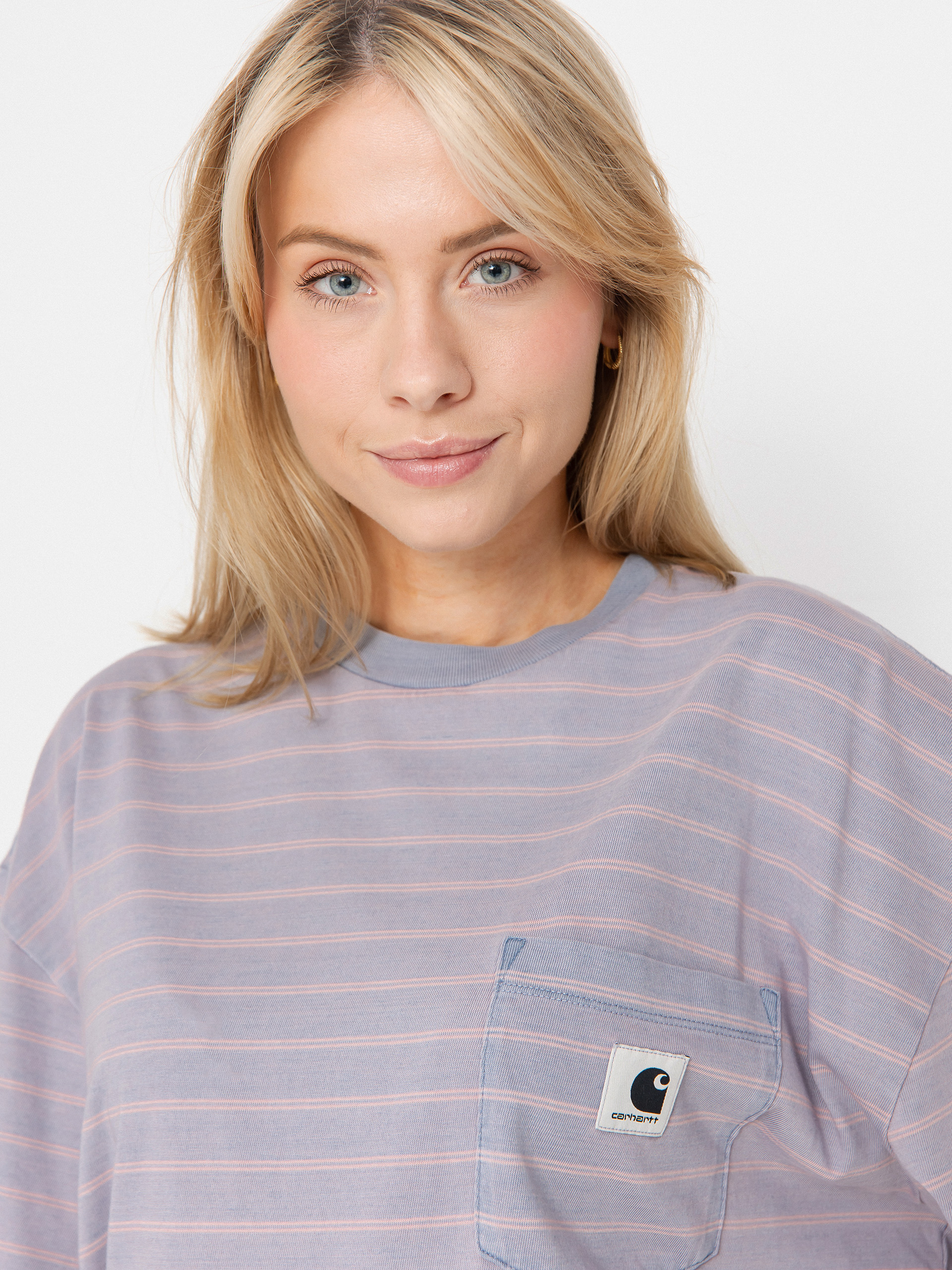 Carhartt WIP Brodina Wmn T-Shirt (brodina stripe/hortensia/indigo overdyed)
