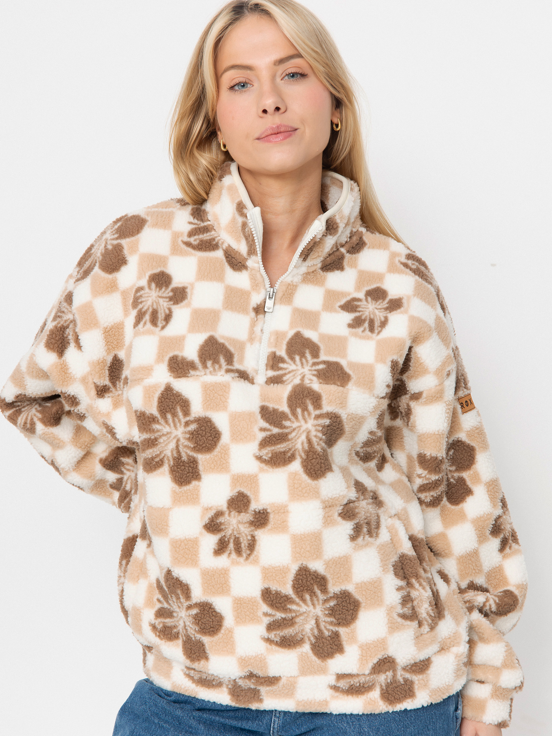 Womens Roxy Fleece  Jive Talking Bonded (egret hibi square)