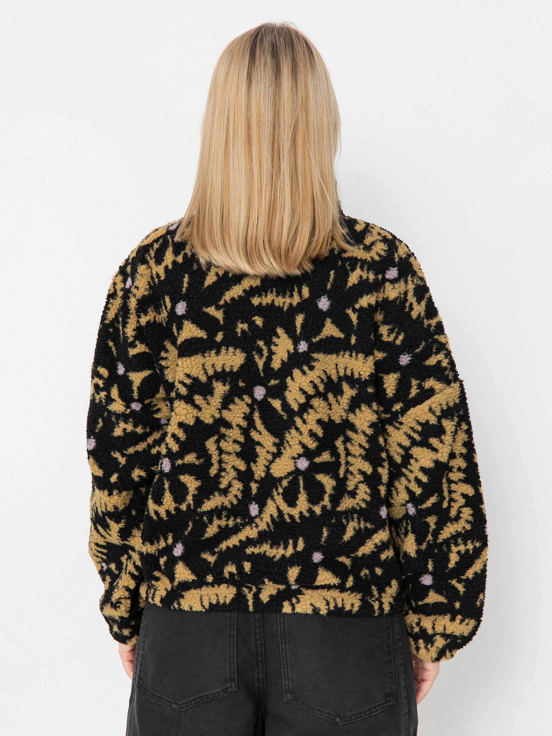 Womens Roxy Fleece  Boundless Spirit Zippered (anthracite big flowers)