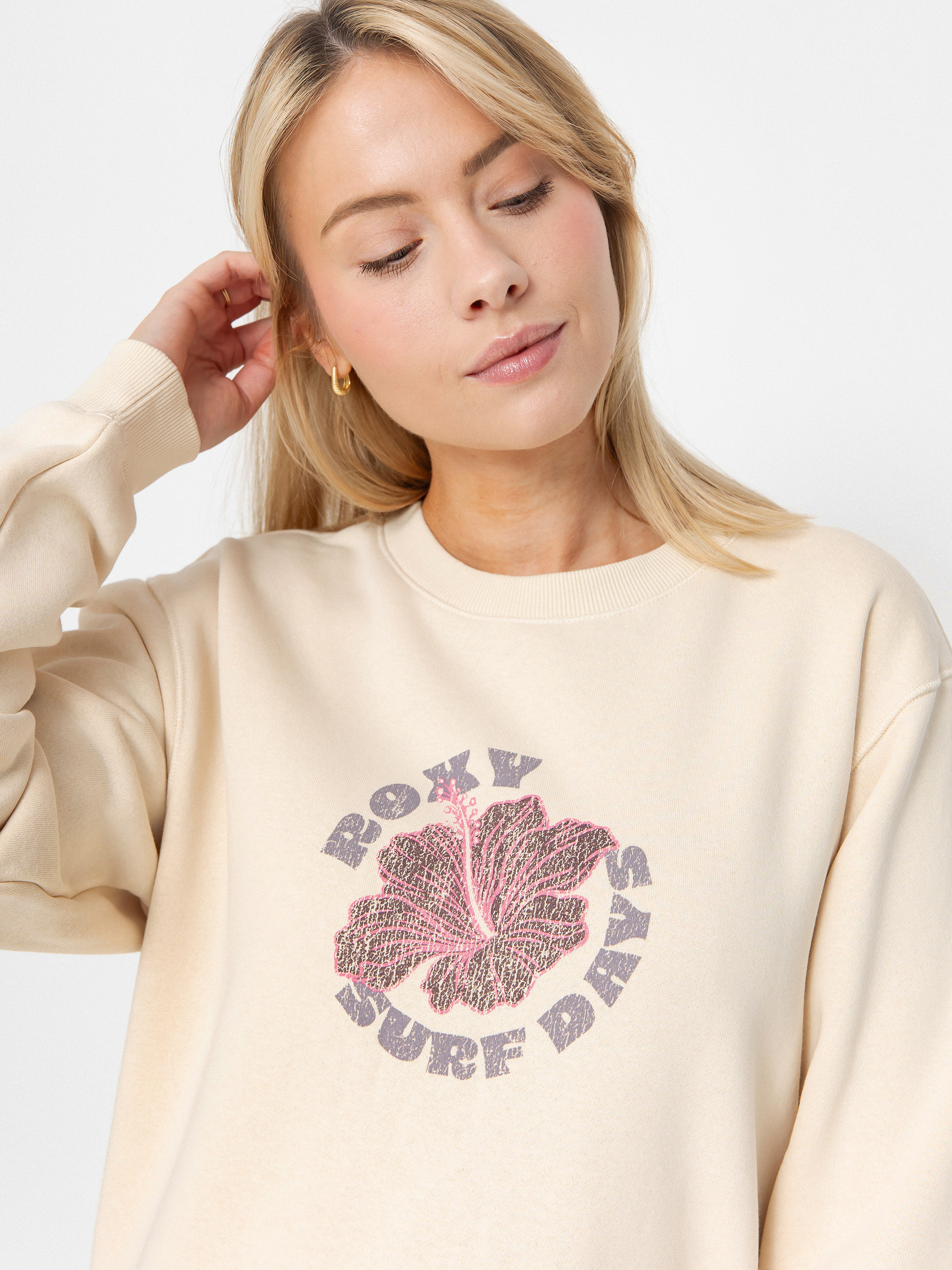 Roxy Sweatshirt Surf Stoked Crew Brushed Vint Wmn (parchment)