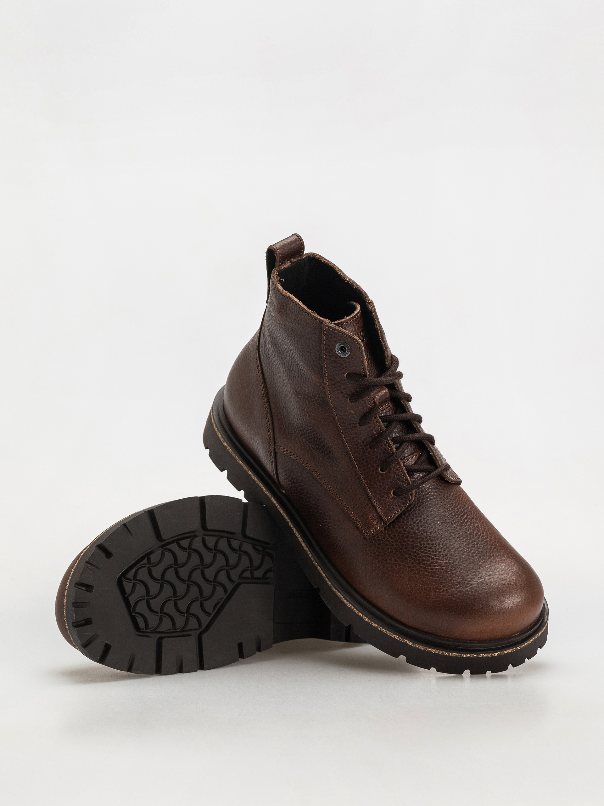 Birkenstock Schuhe Highwood Lace Mid Natural Leather Regular (chocolate)