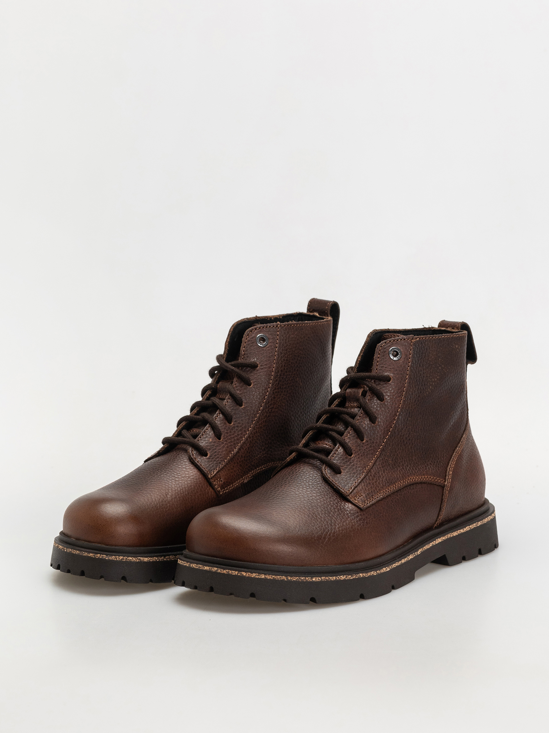 Birkenstock Schuhe Highwood Lace Mid Natural Leather Regular (chocolate)