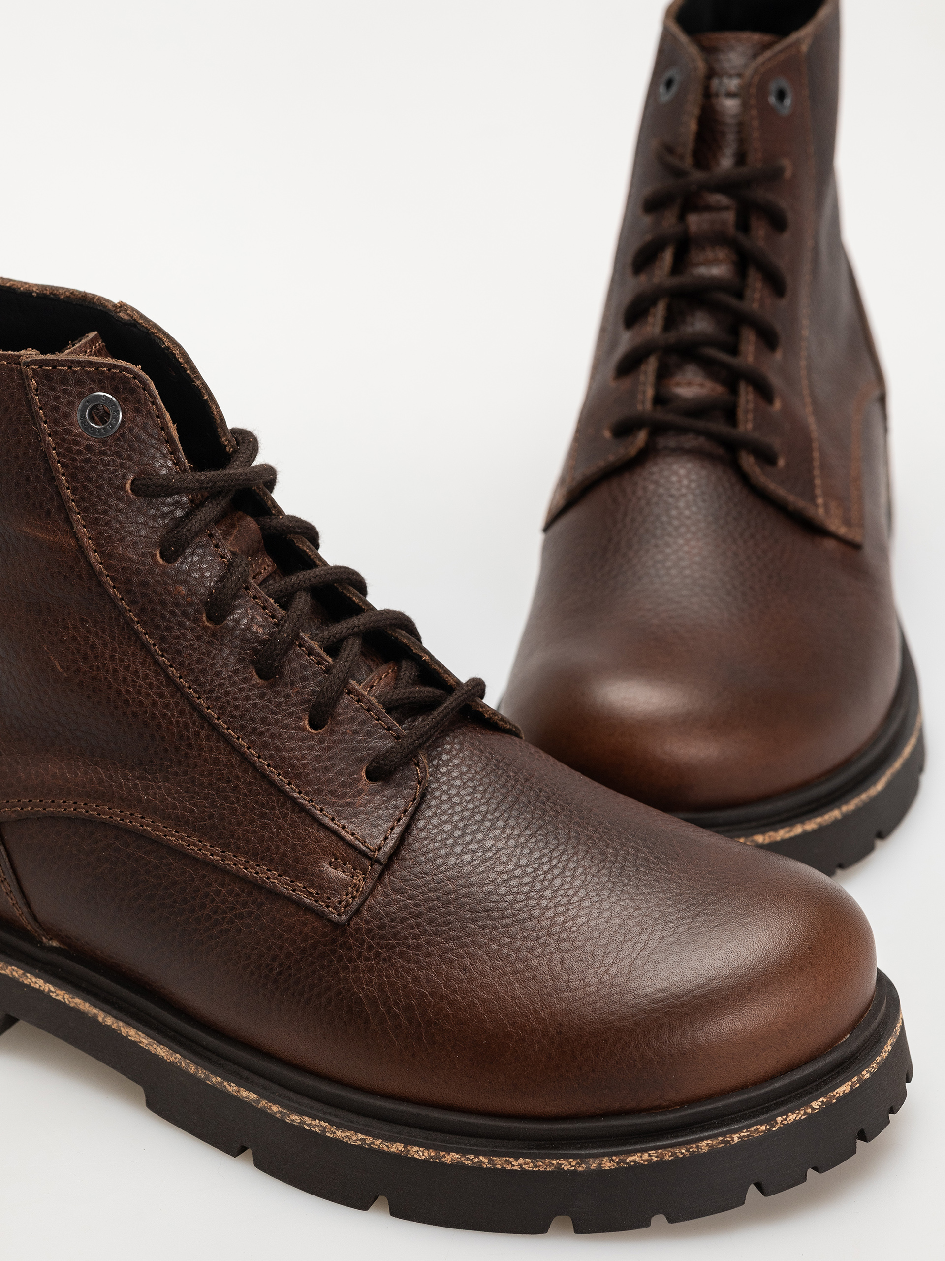 Birkenstock Shoes Highwood Lace Mid Natural Leather Regular (chocolate)