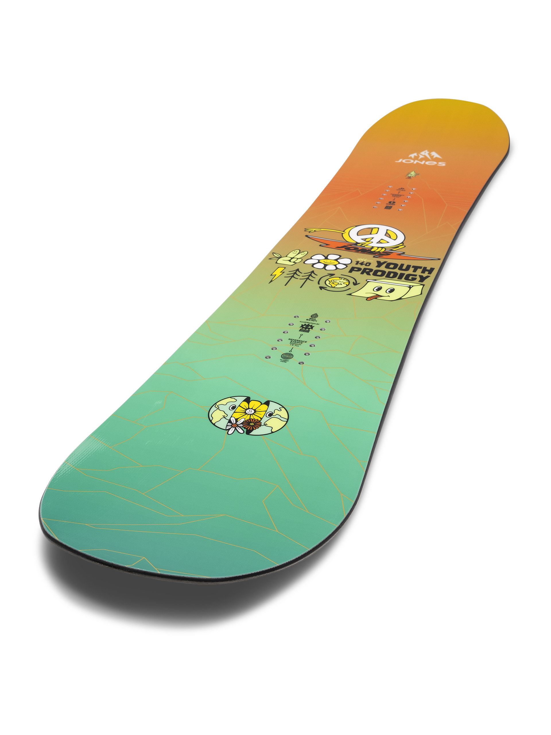 Jones Snowboards Snowboard Prodigy JR - green, orange, multicolor