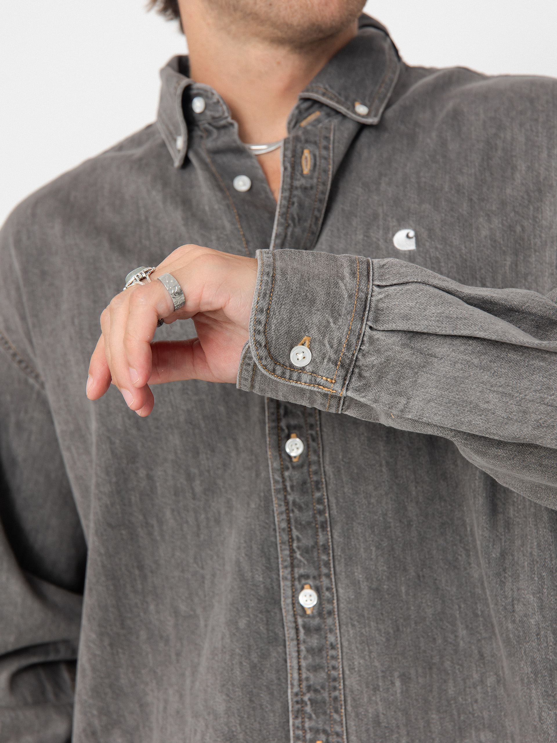 Carhartt WIP Lucas Shirt - grey (black/bleached)