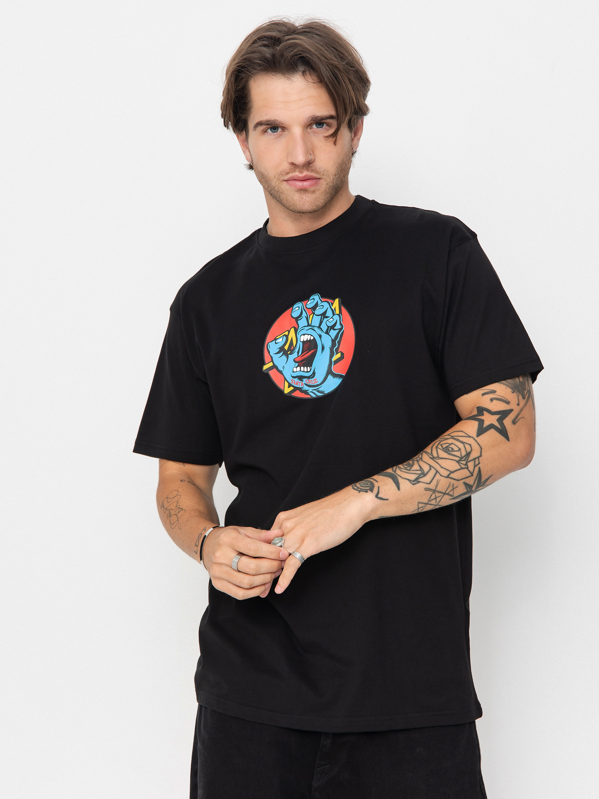 Santa Cruz Hand Dot Front T-Shirt (black)