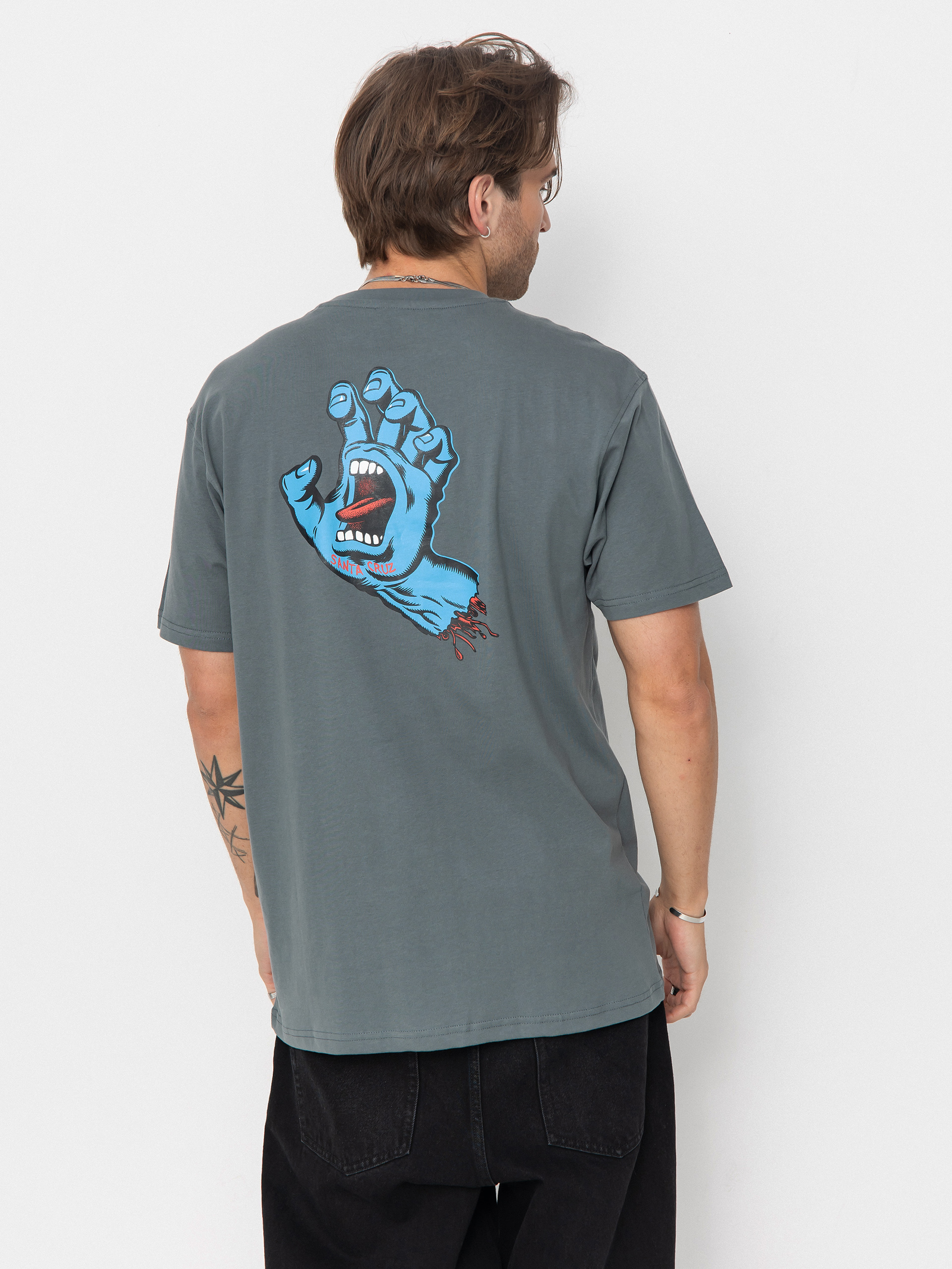 Santa Cruz Screaming Hand Chest T-Shirt - grey (storm grey)