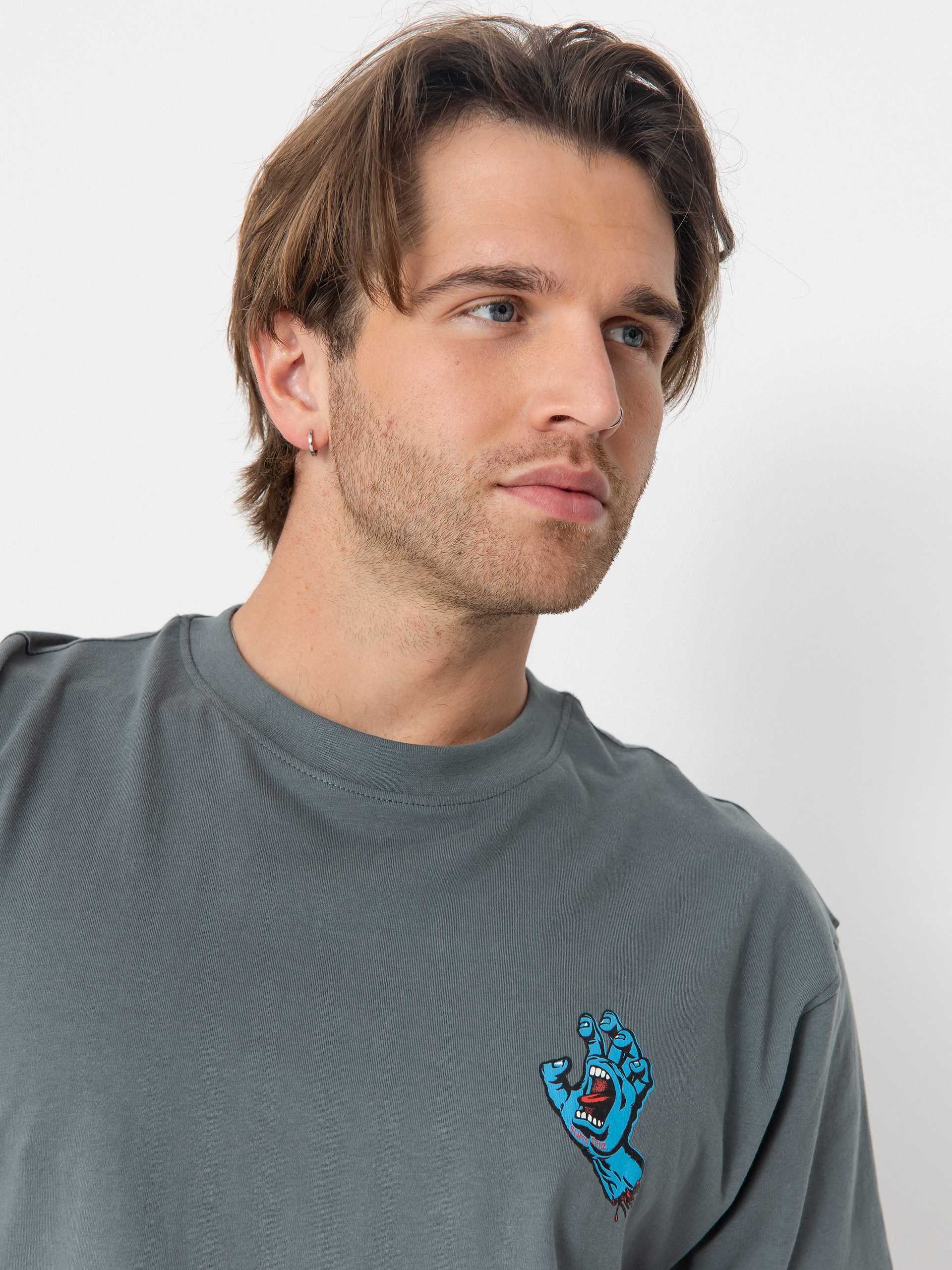 Santa Cruz Screaming Hand Chest T-Shirt (storm grey)
