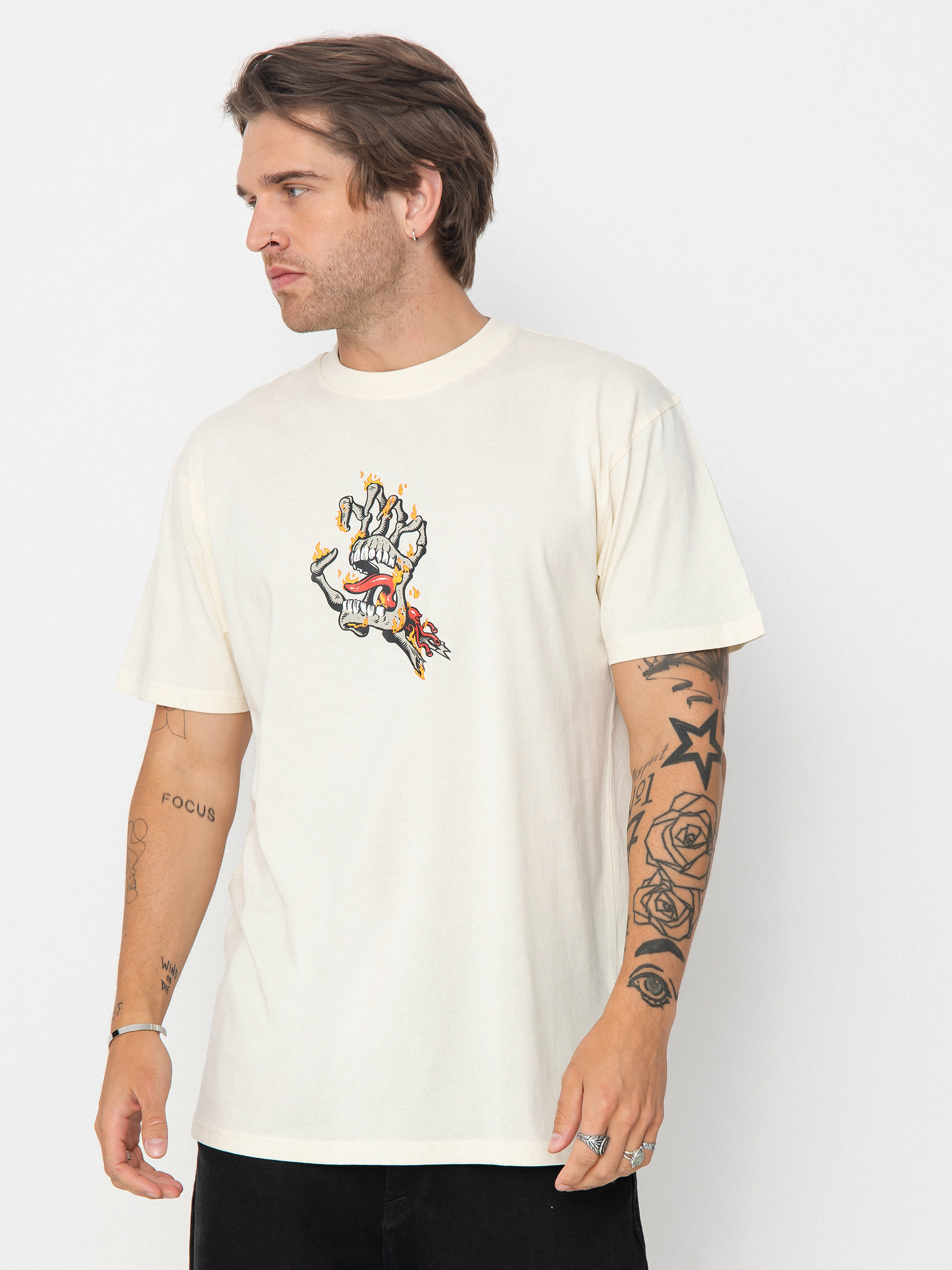 Santa Cruz Burnt Bone Hand T-Shirt (unbleached cotton)