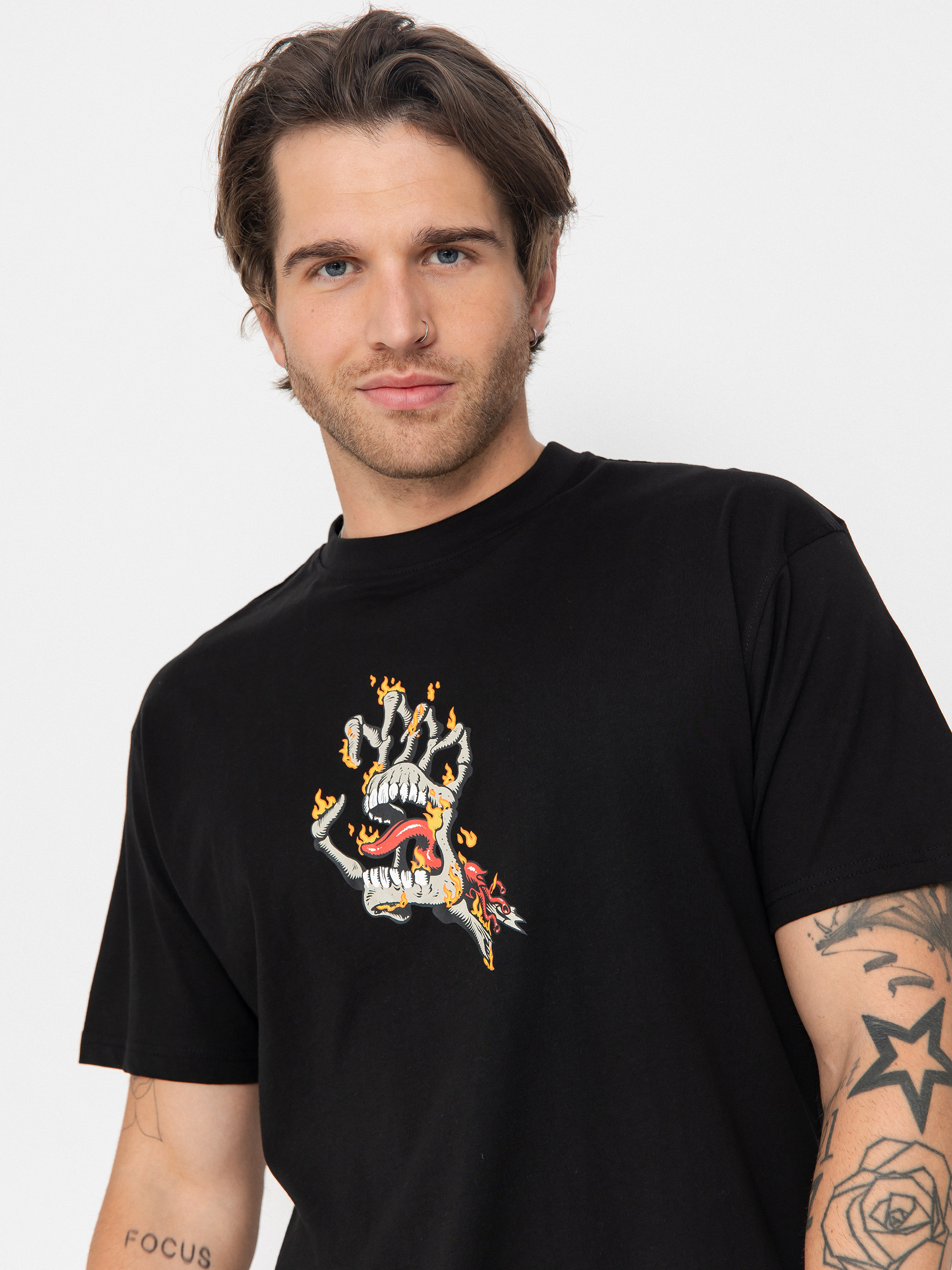Santa Cruz Burnt Bone Hand T-Shirt - black (black)