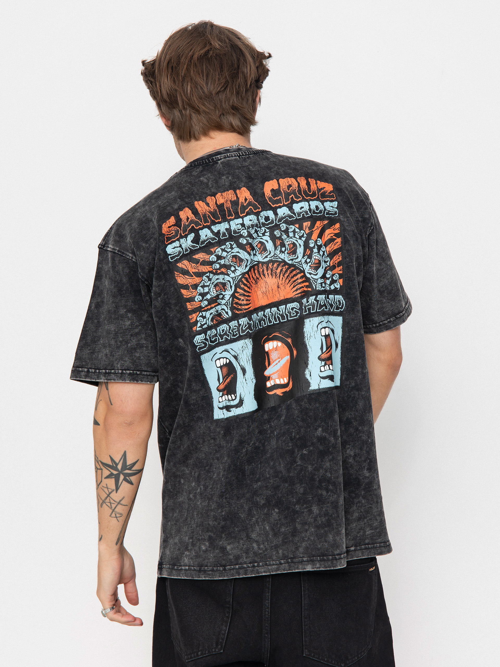 Santa Cruz VTG Screaming Connect T-Shirt - black (black acid wash)