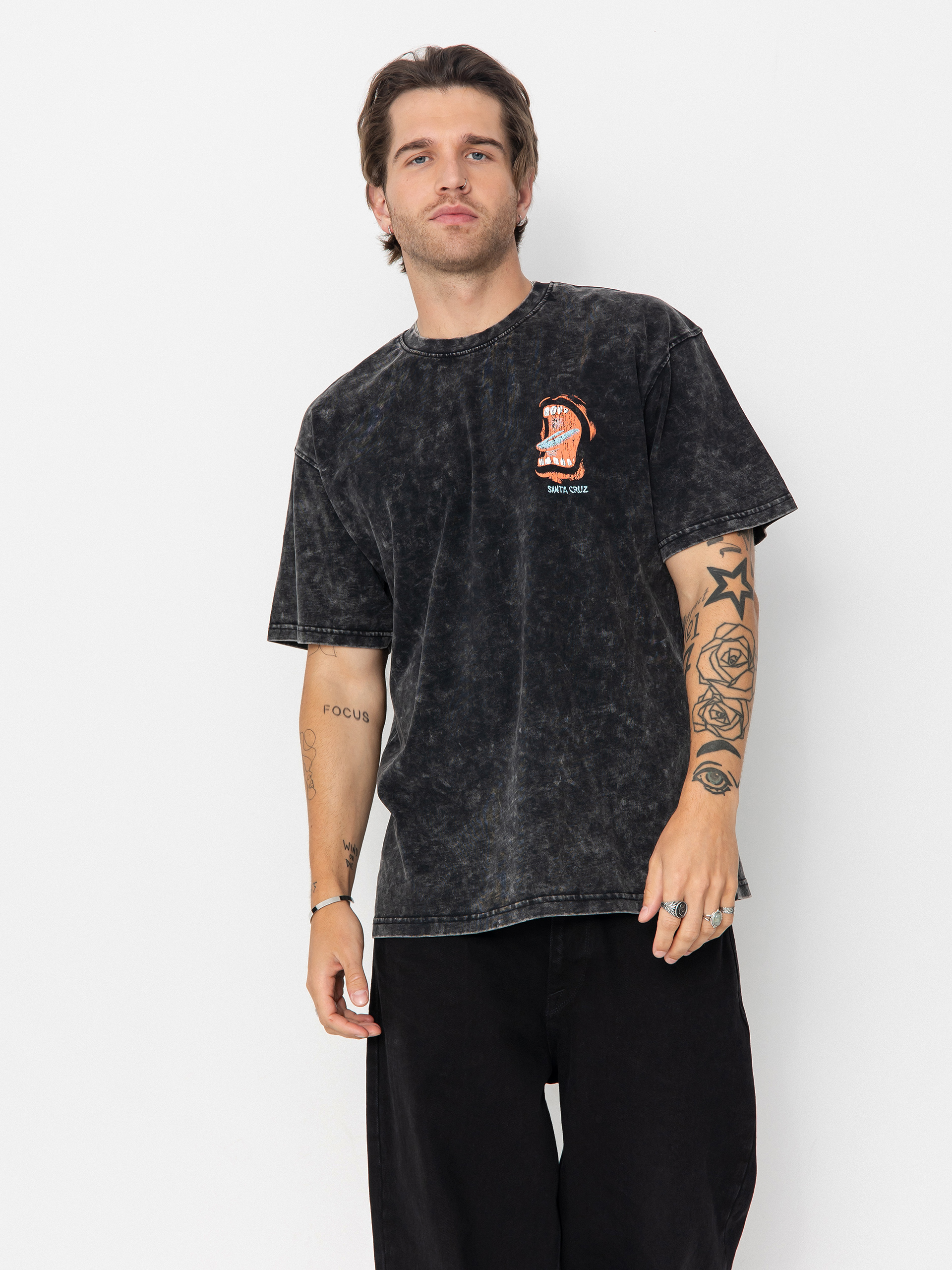 Santa Cruz VTG Screaming Connect T-Shirt - black (black acid wash)