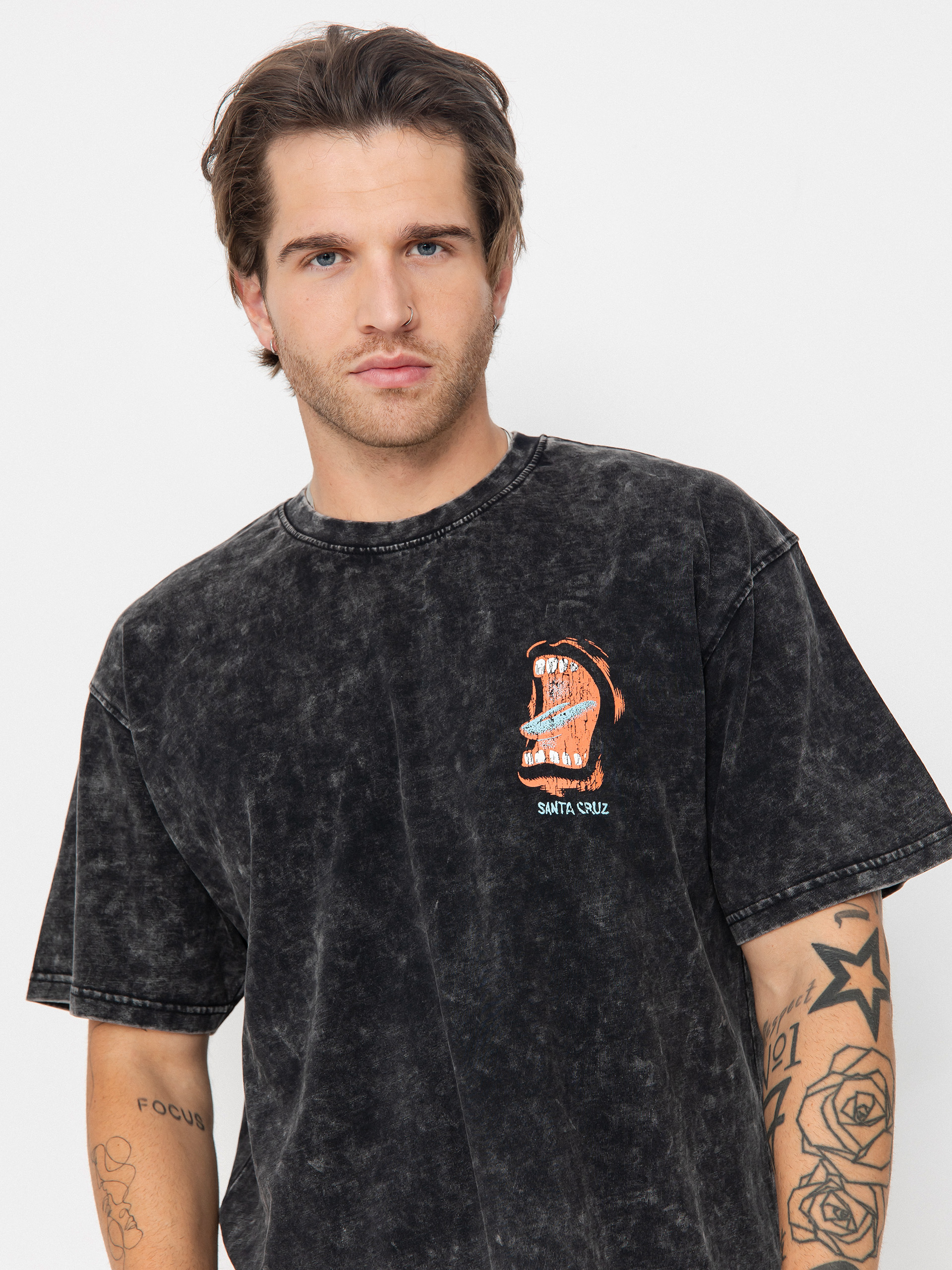 Santa Cruz VTG Screaming Connect T-Shirt - black (black acid wash)
