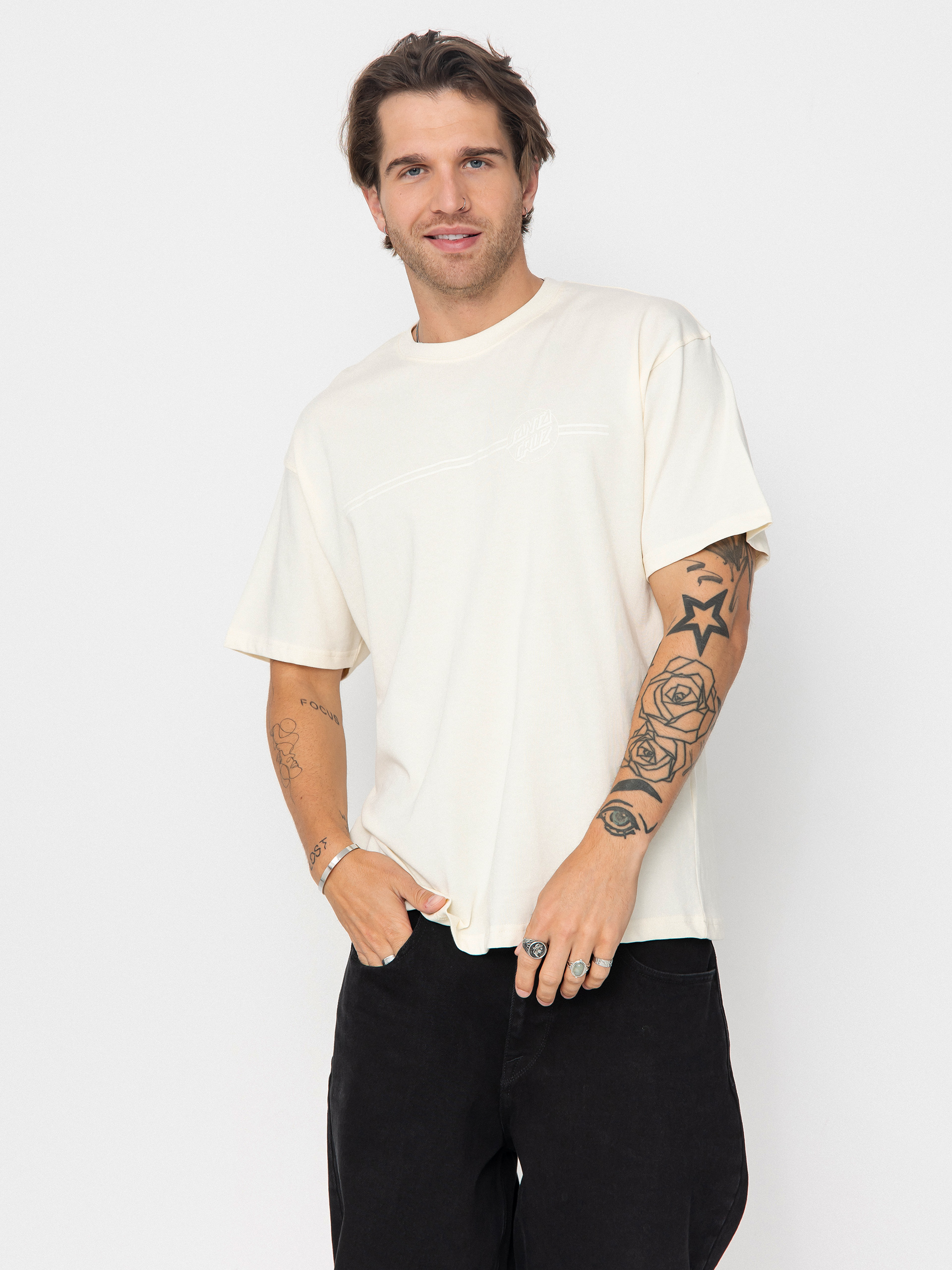 Santa Cruz Tonal Opus Dot Stripe T-Shirt (unbleached cotton)