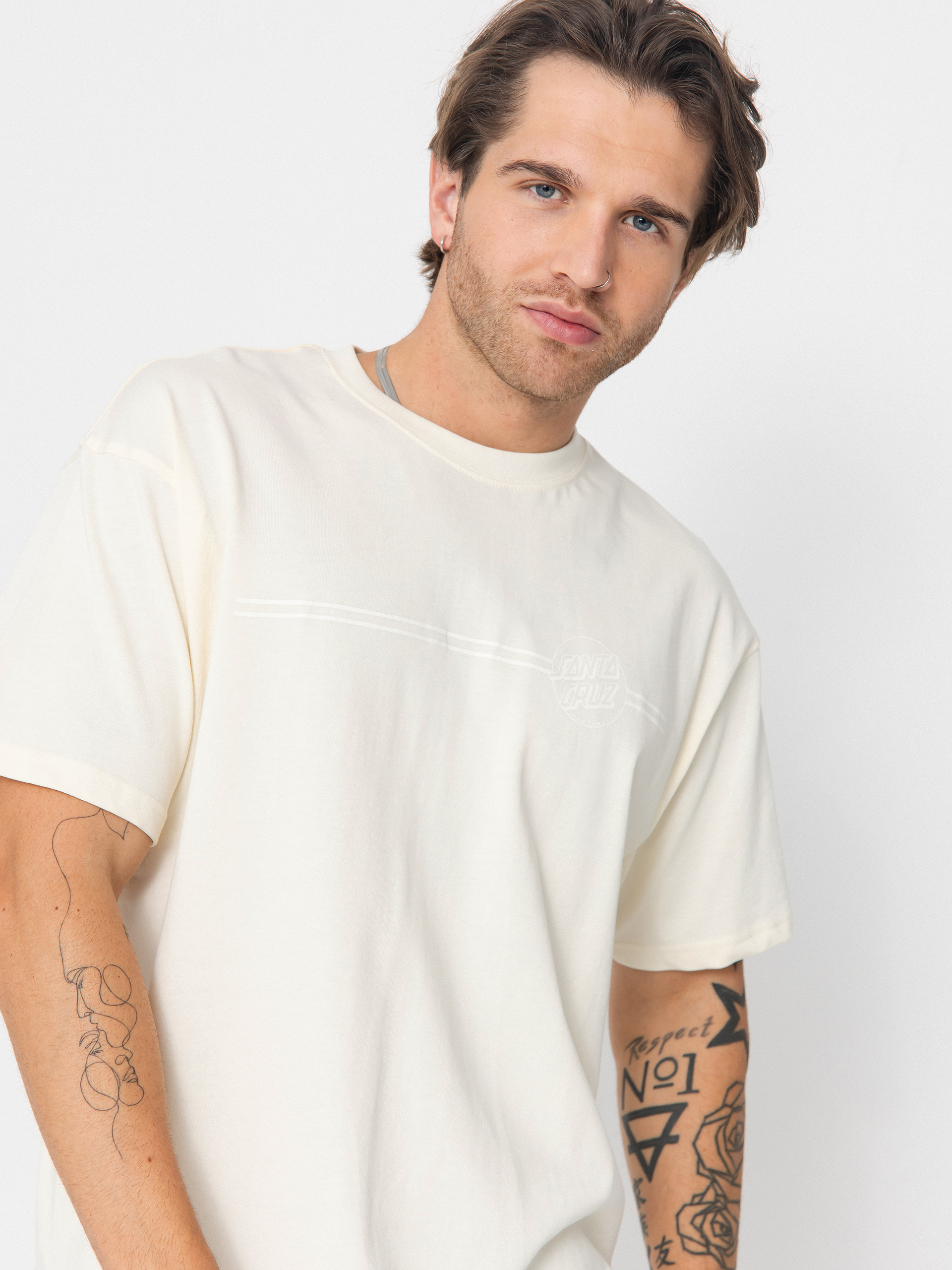 Santa Cruz Tonal Opus Dot Stripe T-Shirt (unbleached cotton)