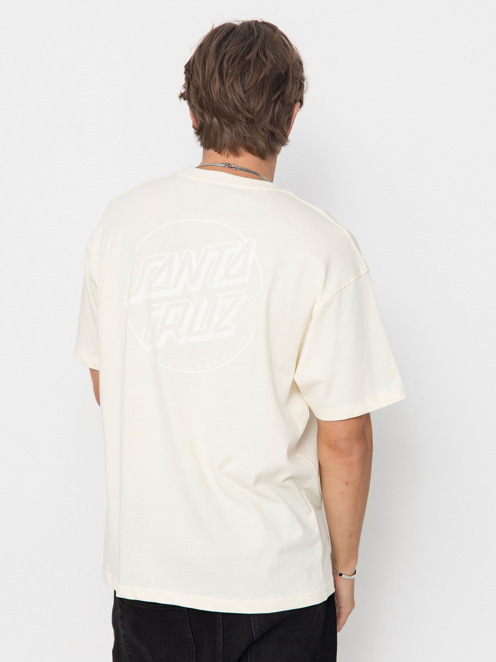 Santa Cruz Tonal Opus Dot Stripe T-Shirt - white (unbleached cotton)