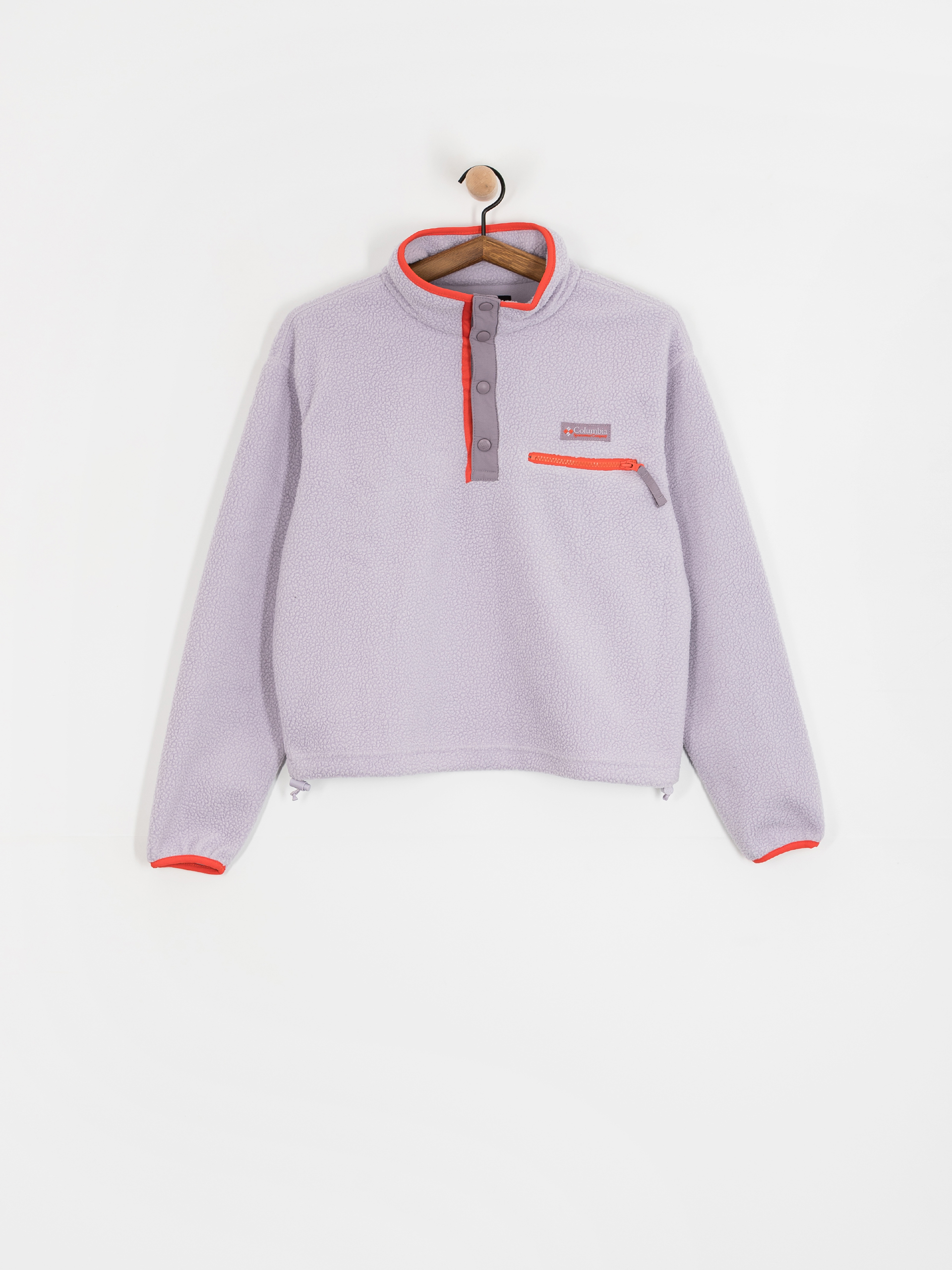 Womens Columbia Helvetia II Cropped Half Snap Fleece  (lavender pearl/shale purple/zing)