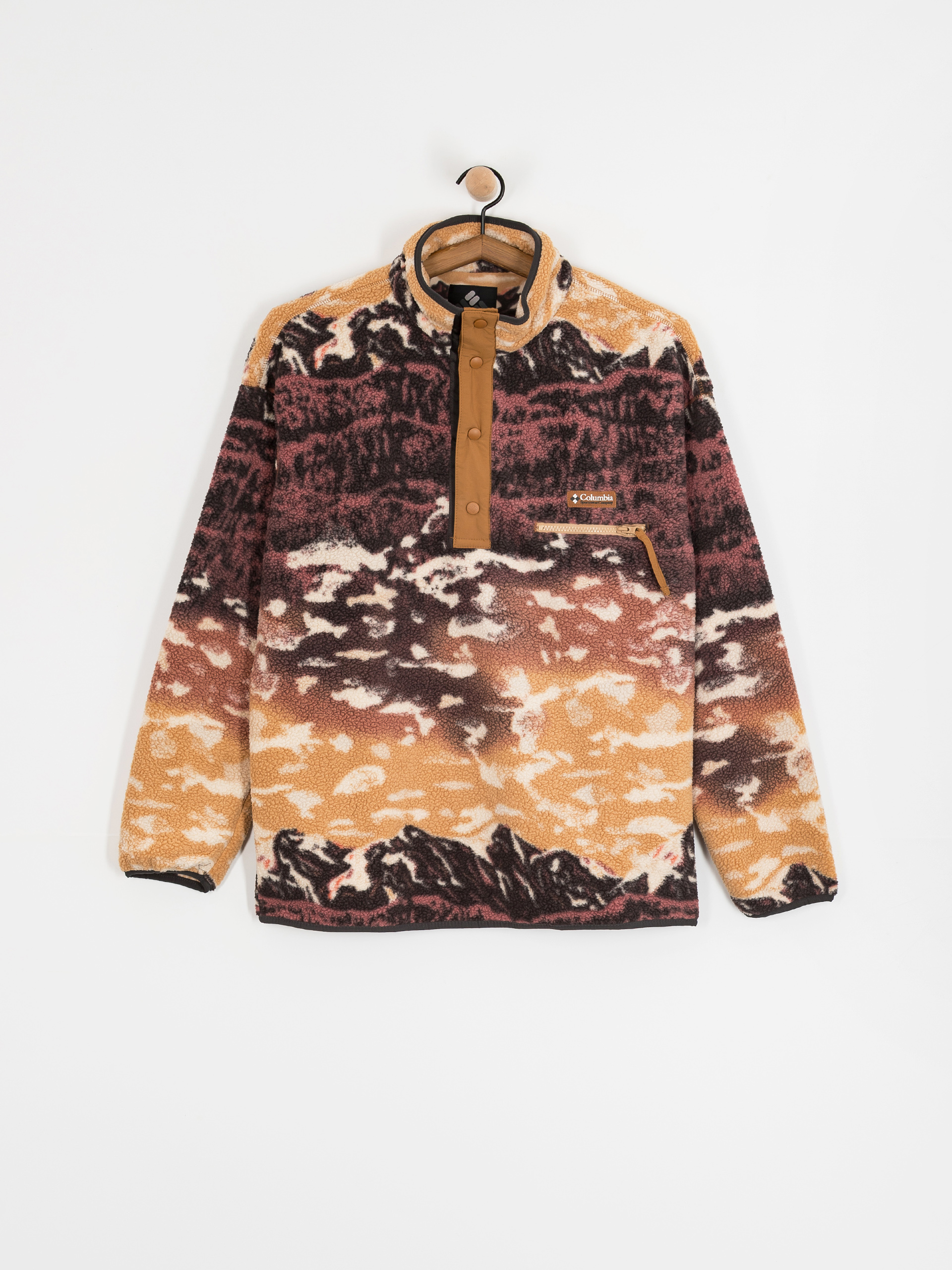 Columbia Helvetia II Printed Half Snap Fleece - brown, yellow