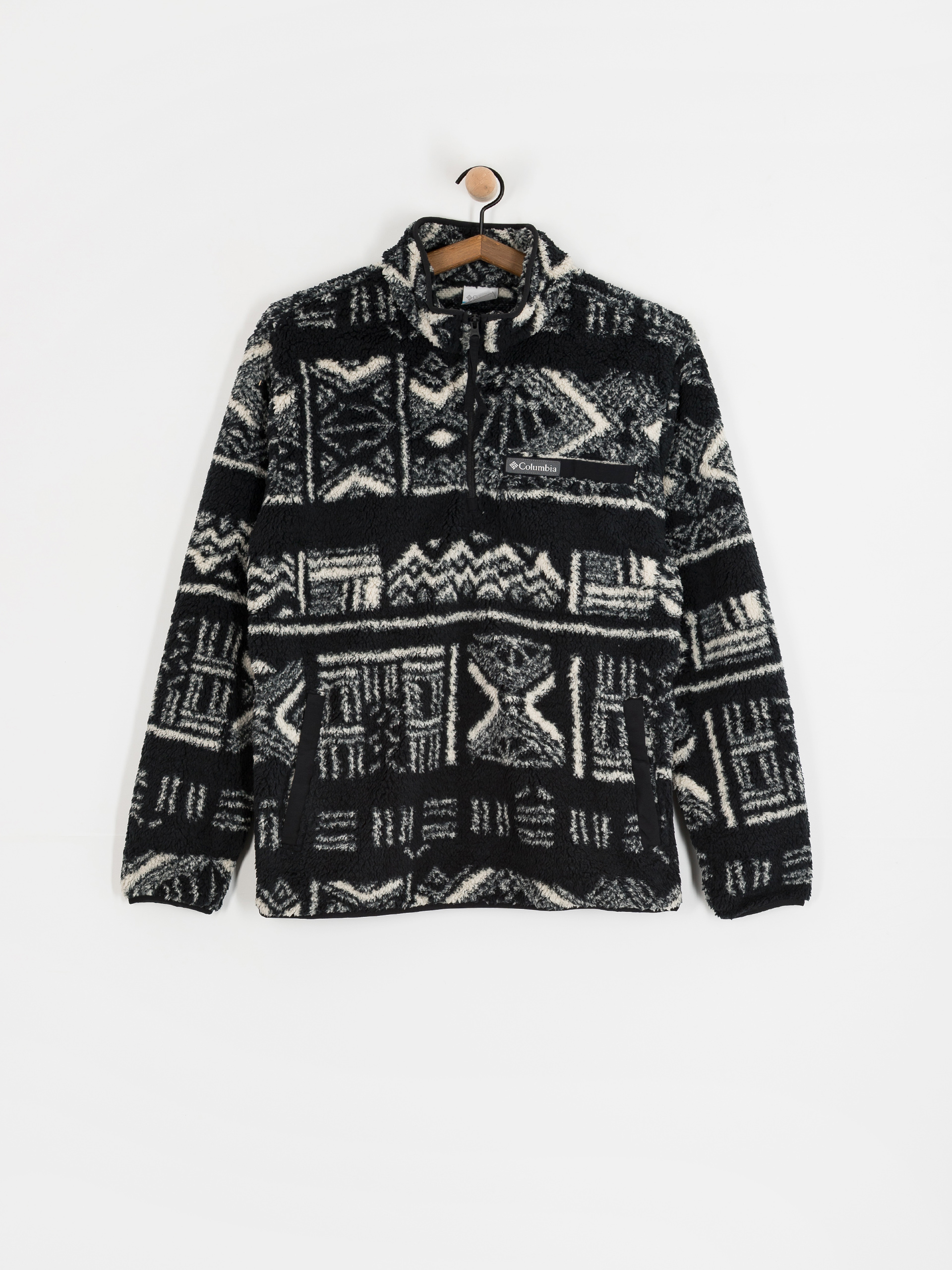 Mens Columbia Rugged Ridge High Pile Half Zip Fleece  (black deschutes days)