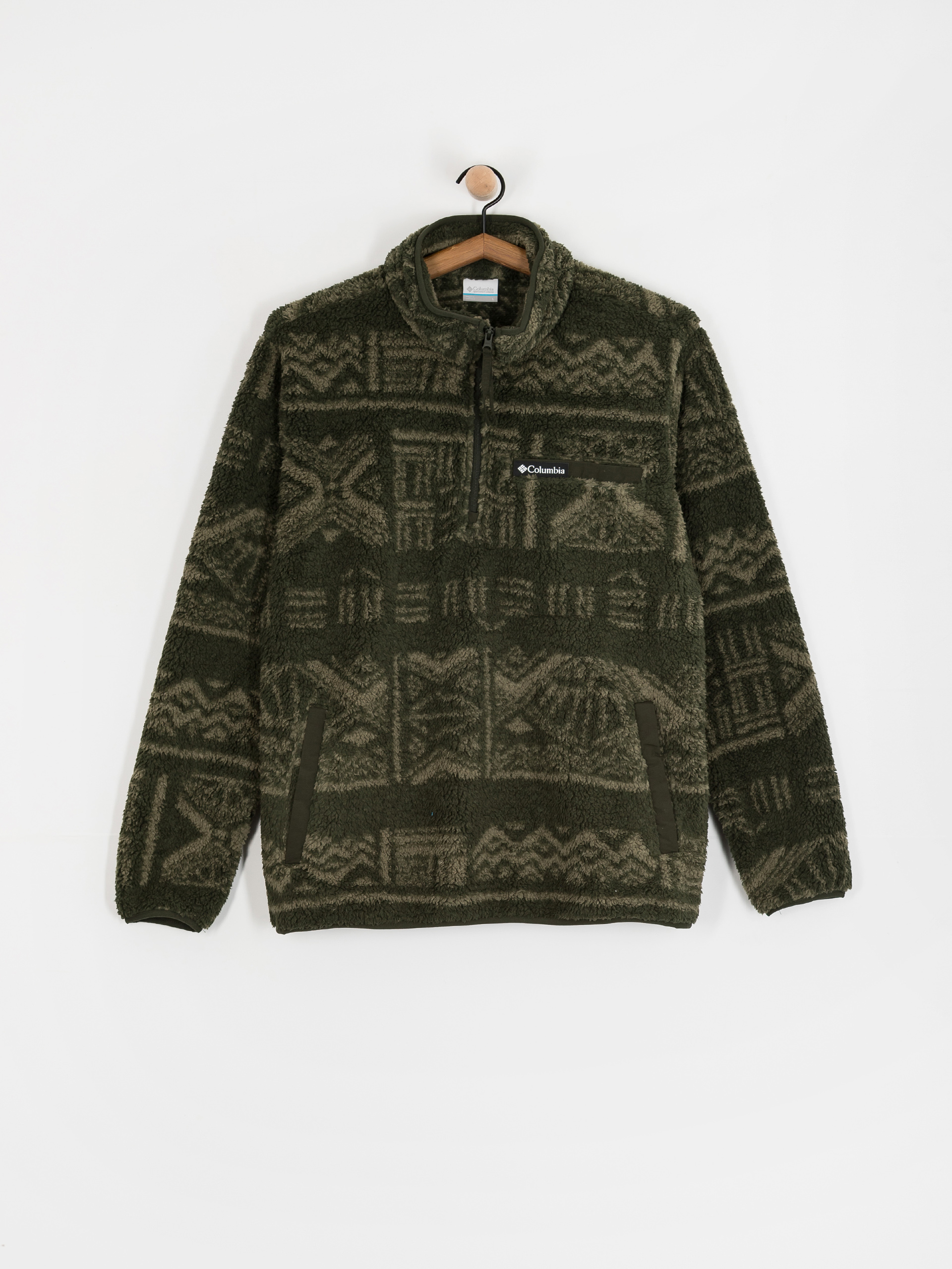 Mens Columbia Rugged Ridge High Pile Half Zip Fleece  (greenscape deschutes days)