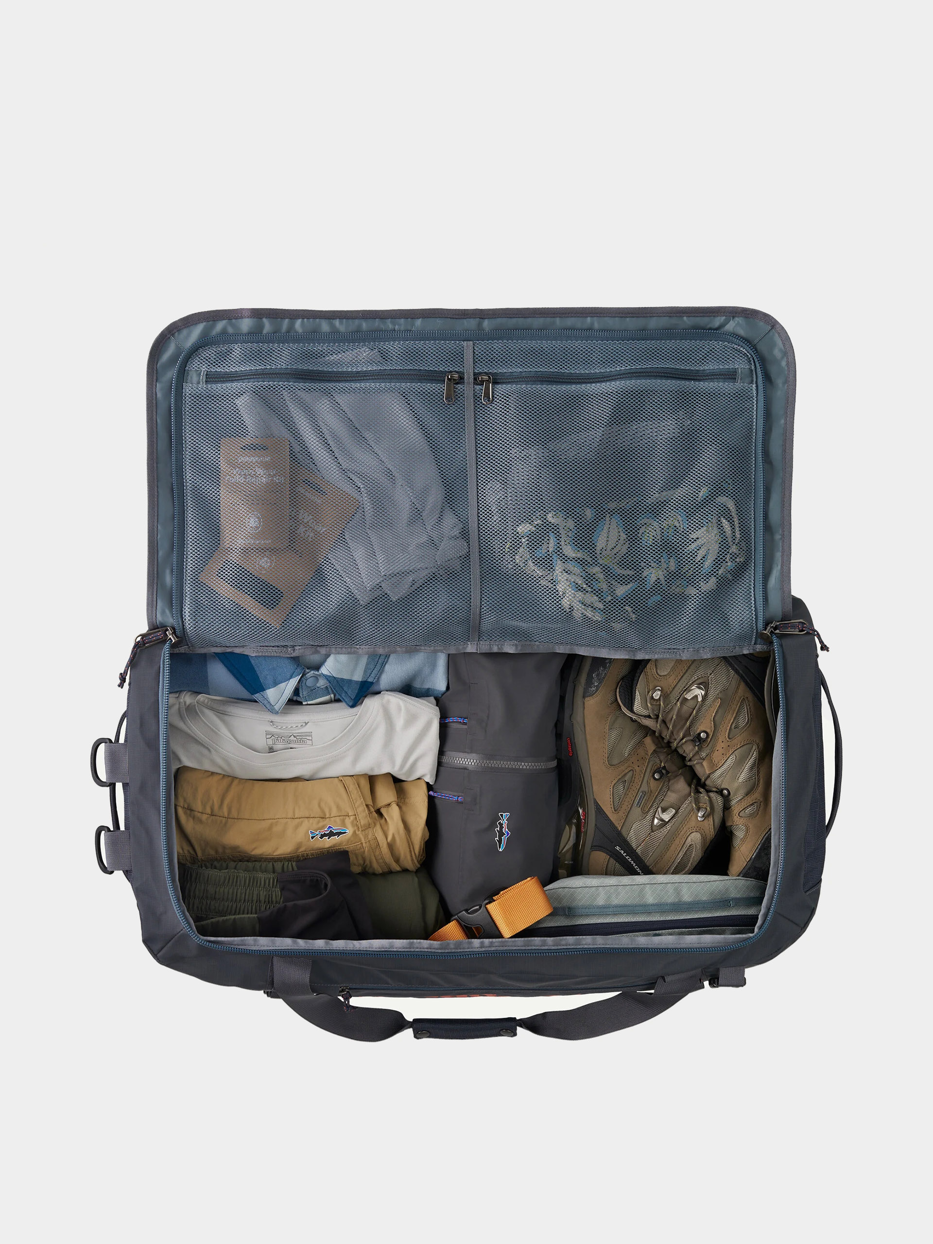 Patagonia Black Hole Duffel 70L Bag (smolder blue w/amanita red)