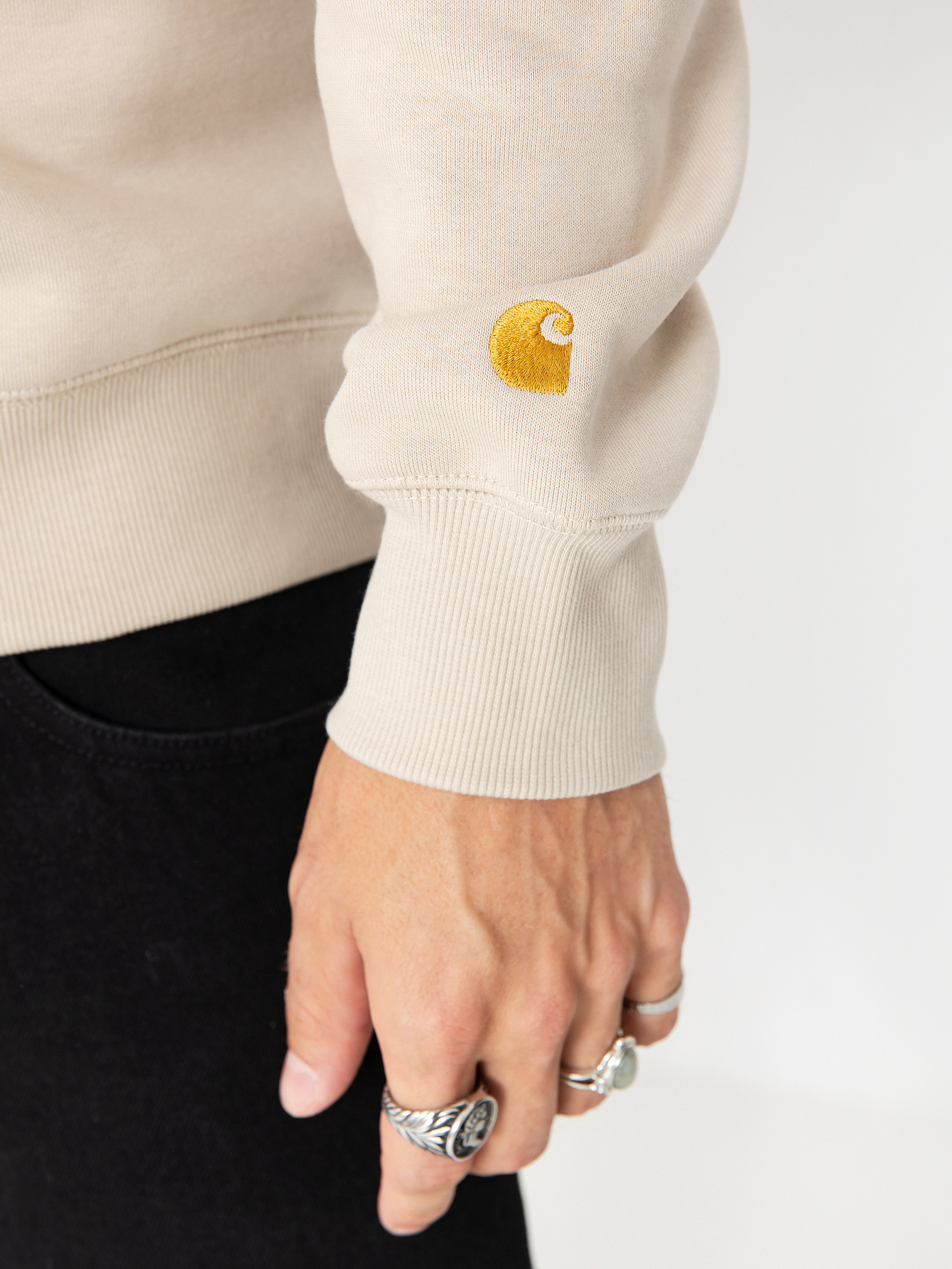 Carhartt WIP Sweatshirt Chase (fleur de sel/gold)