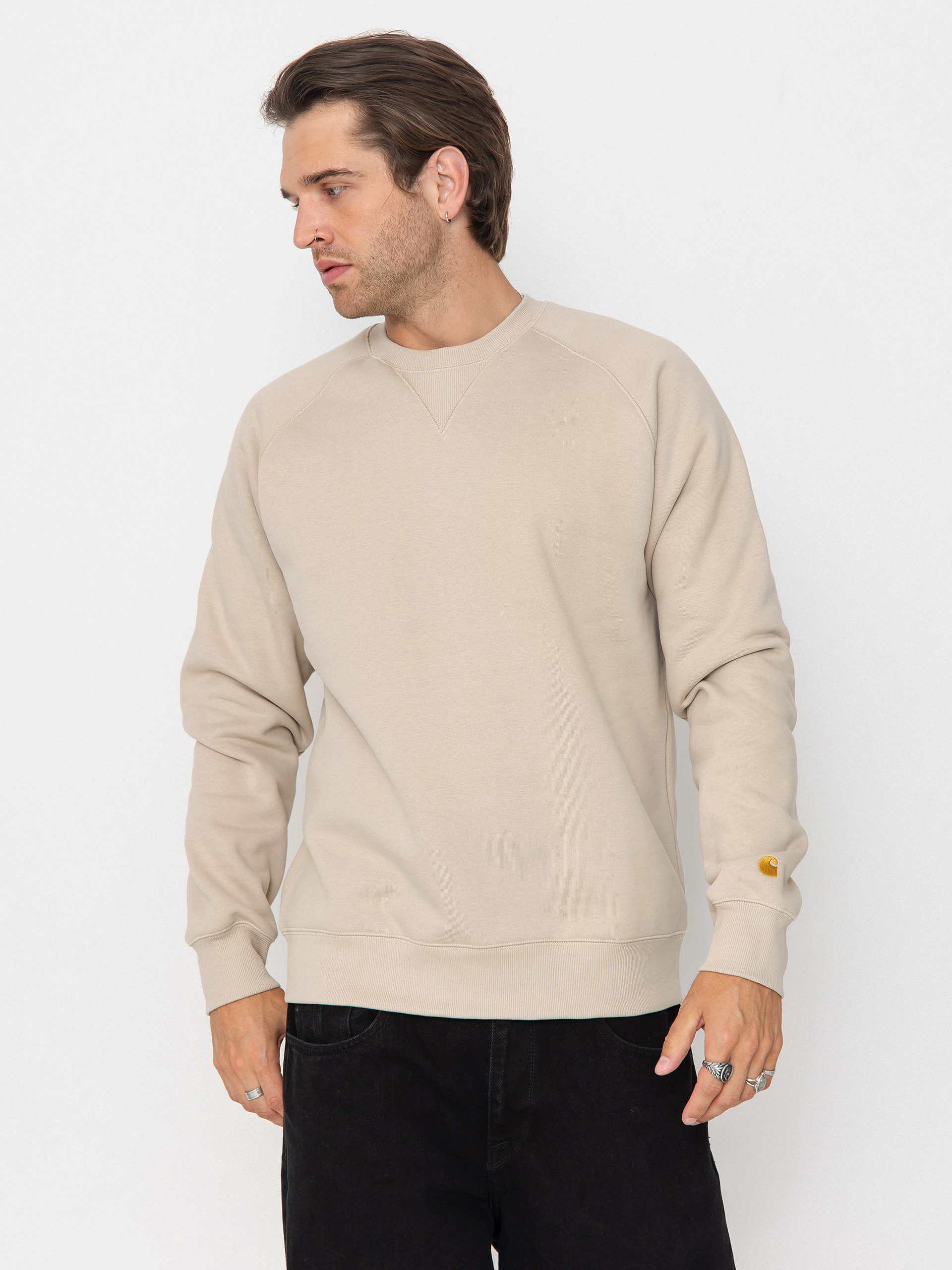 Carhartt WIP Sweatshirt Chase (fleur de sel/gold)