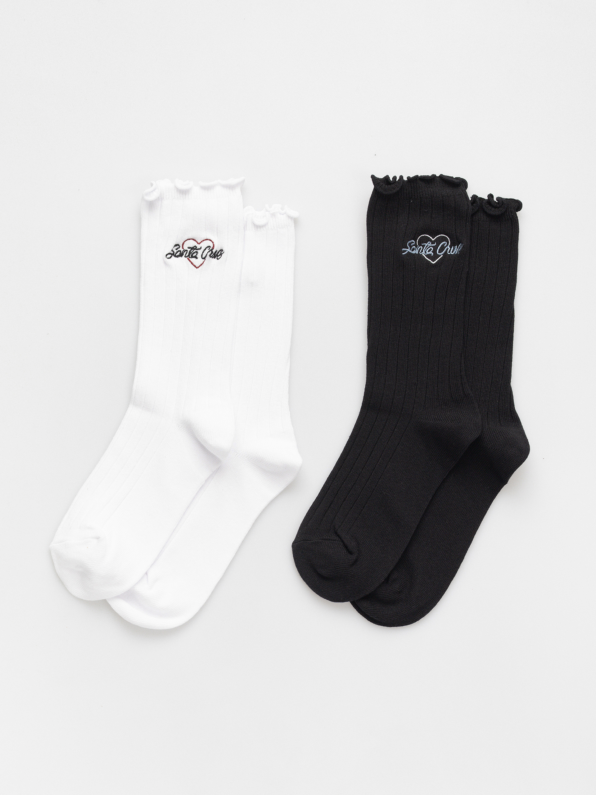 Santa Cruz Socks Love Script Socks 2pk Wmn (black & white)