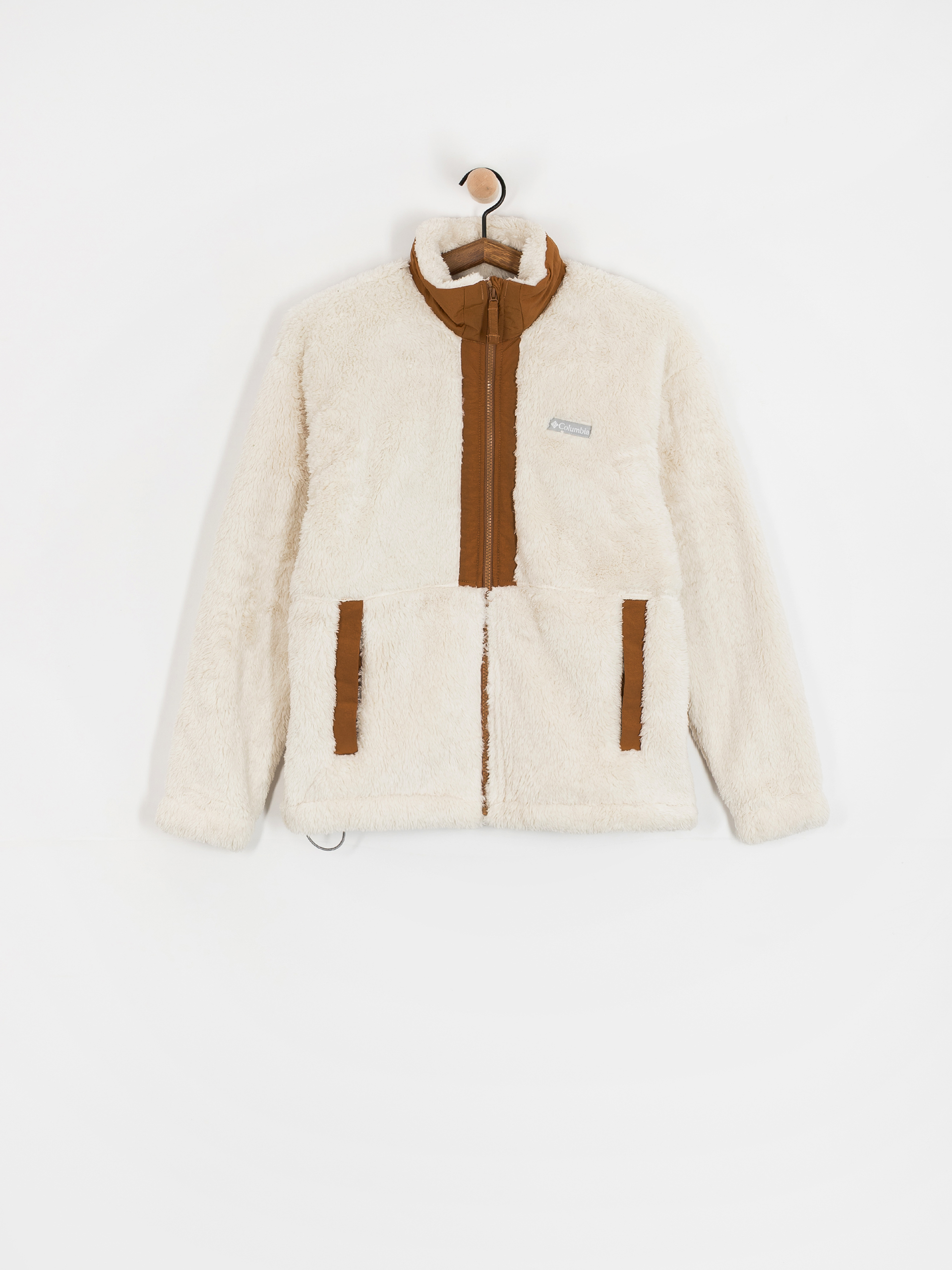 Womens Columbia Boundless Discovery Sherpa Full Zip II Fleece (chalk/camel brown)