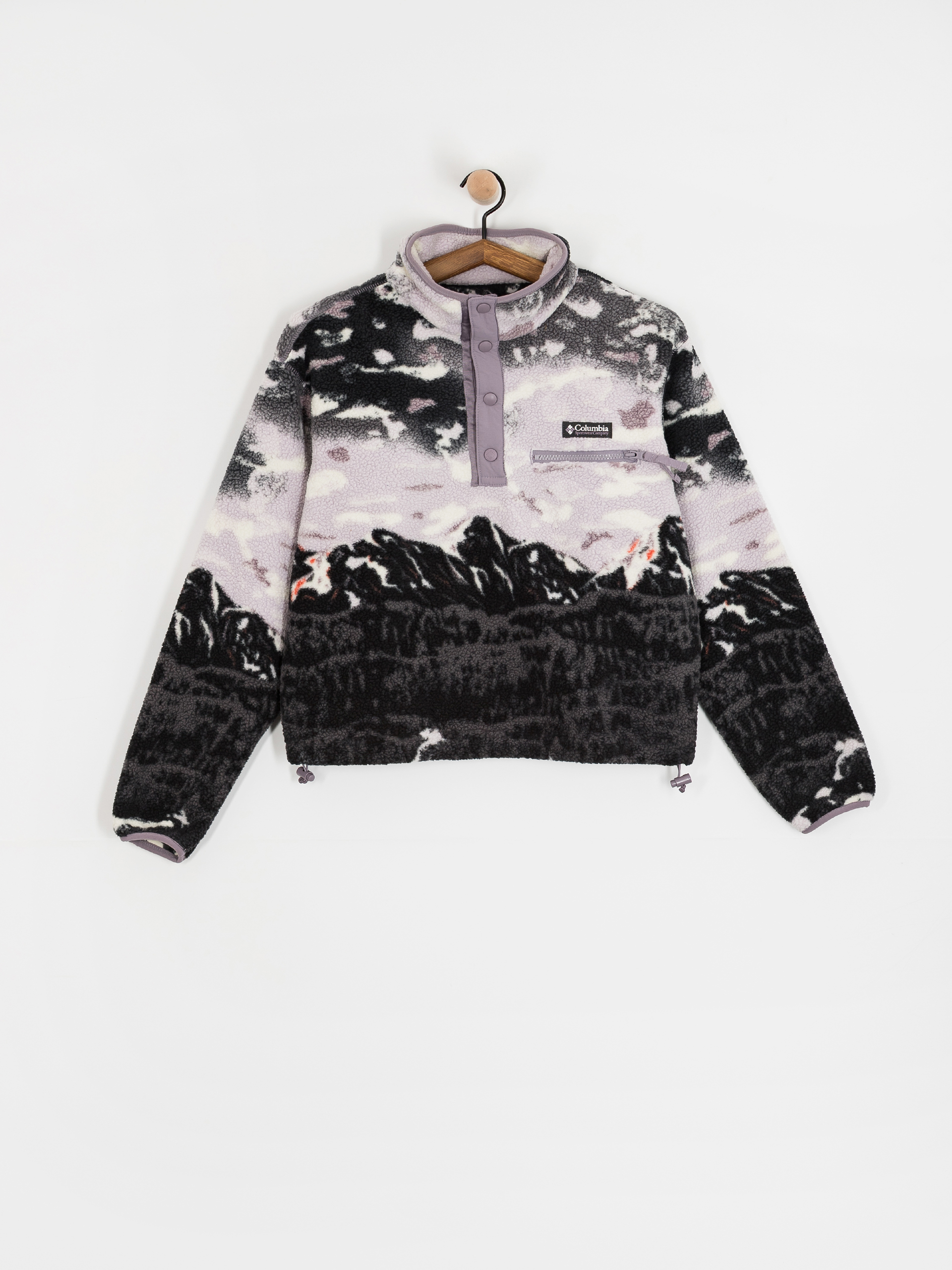 Damen Columbia Helvetia II Printed Cropped Half Snap Fleece Jacke (shale purple sisters/shale purple)