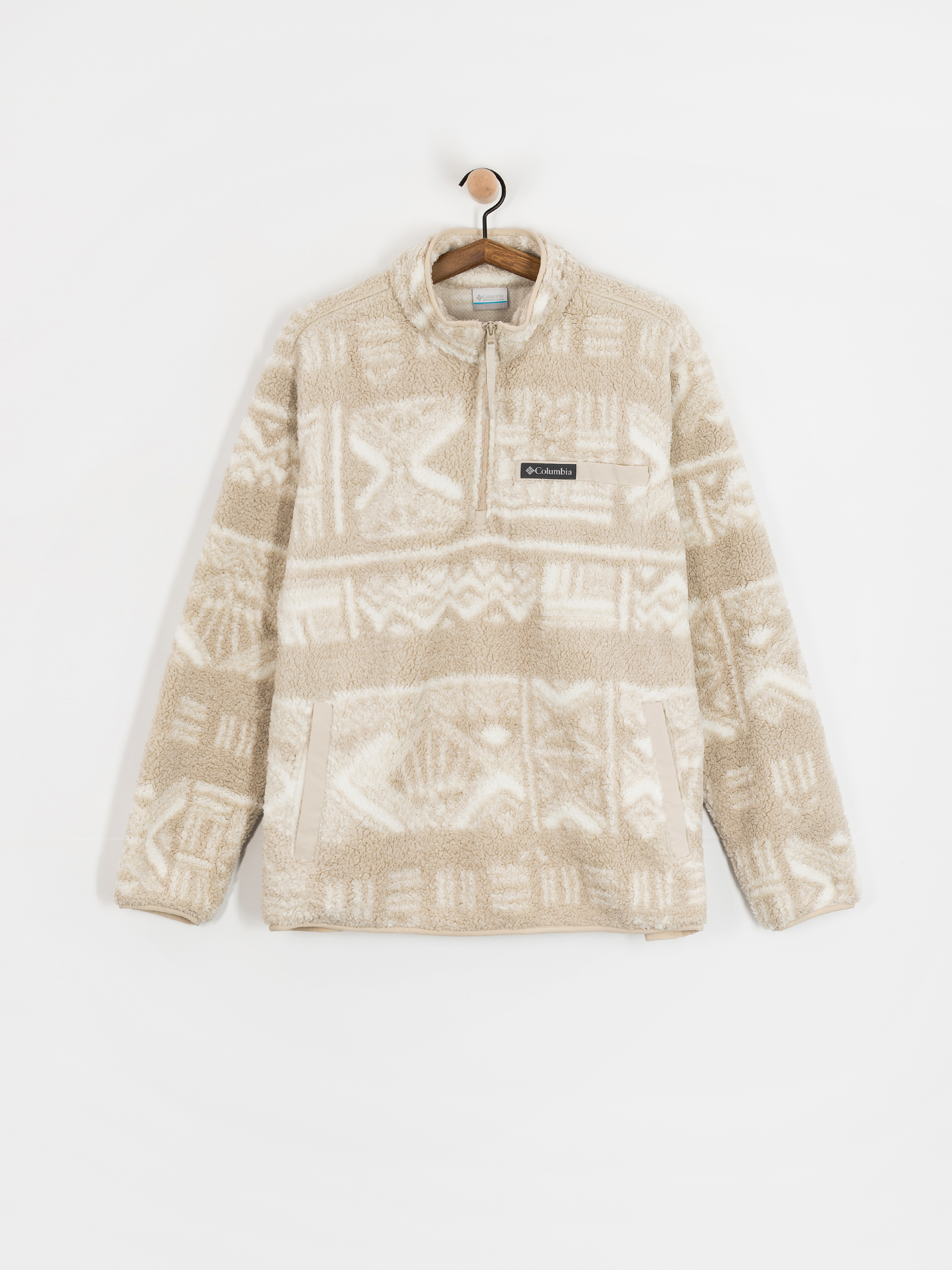 Herren Columbia Rugged Ridge High Pile Half Zip Fleece Jacke (dark stone deschutes days)