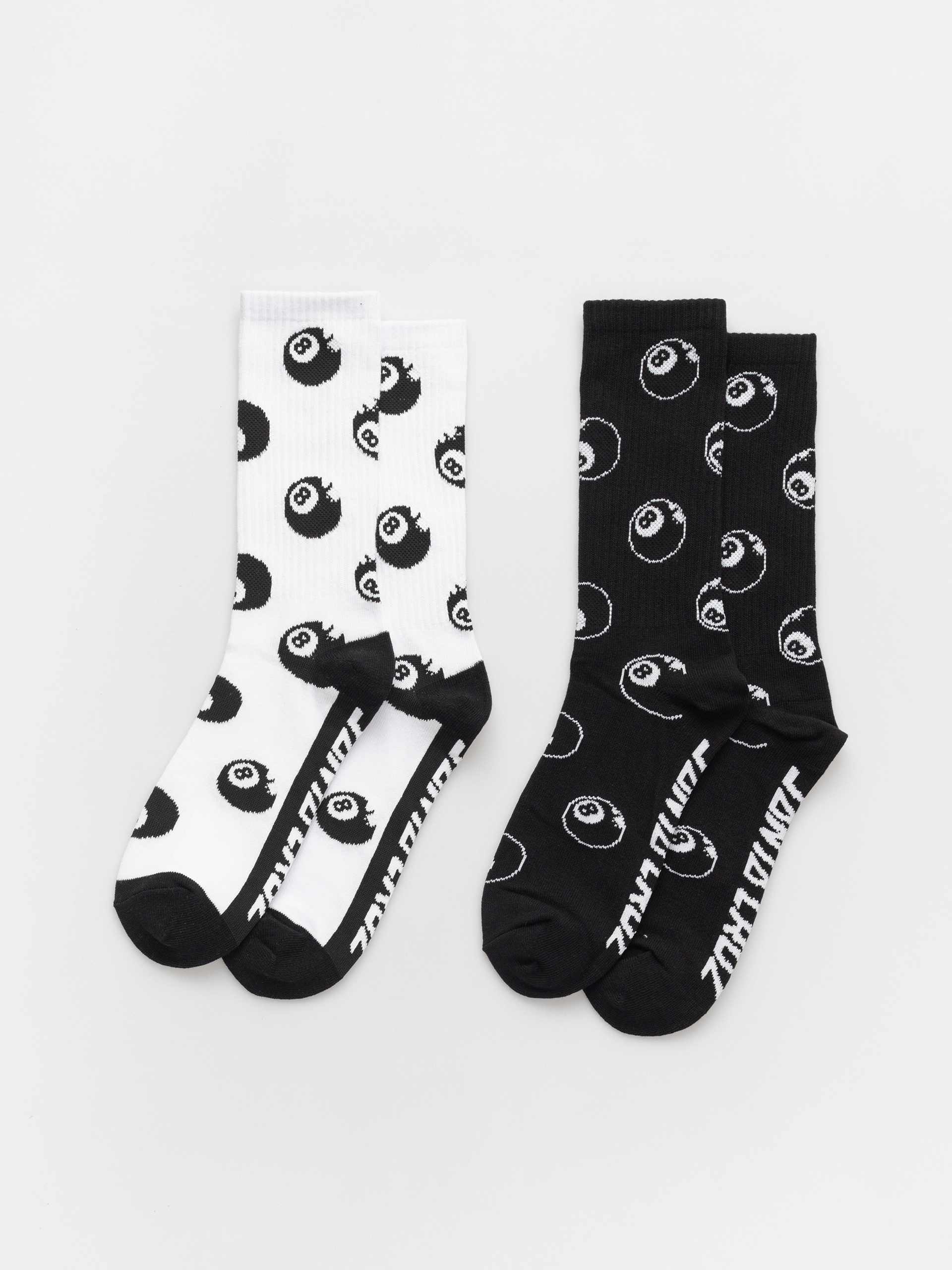 Santa Cruz Socks Winkowski Eight Ballr 2pk (white & black)
