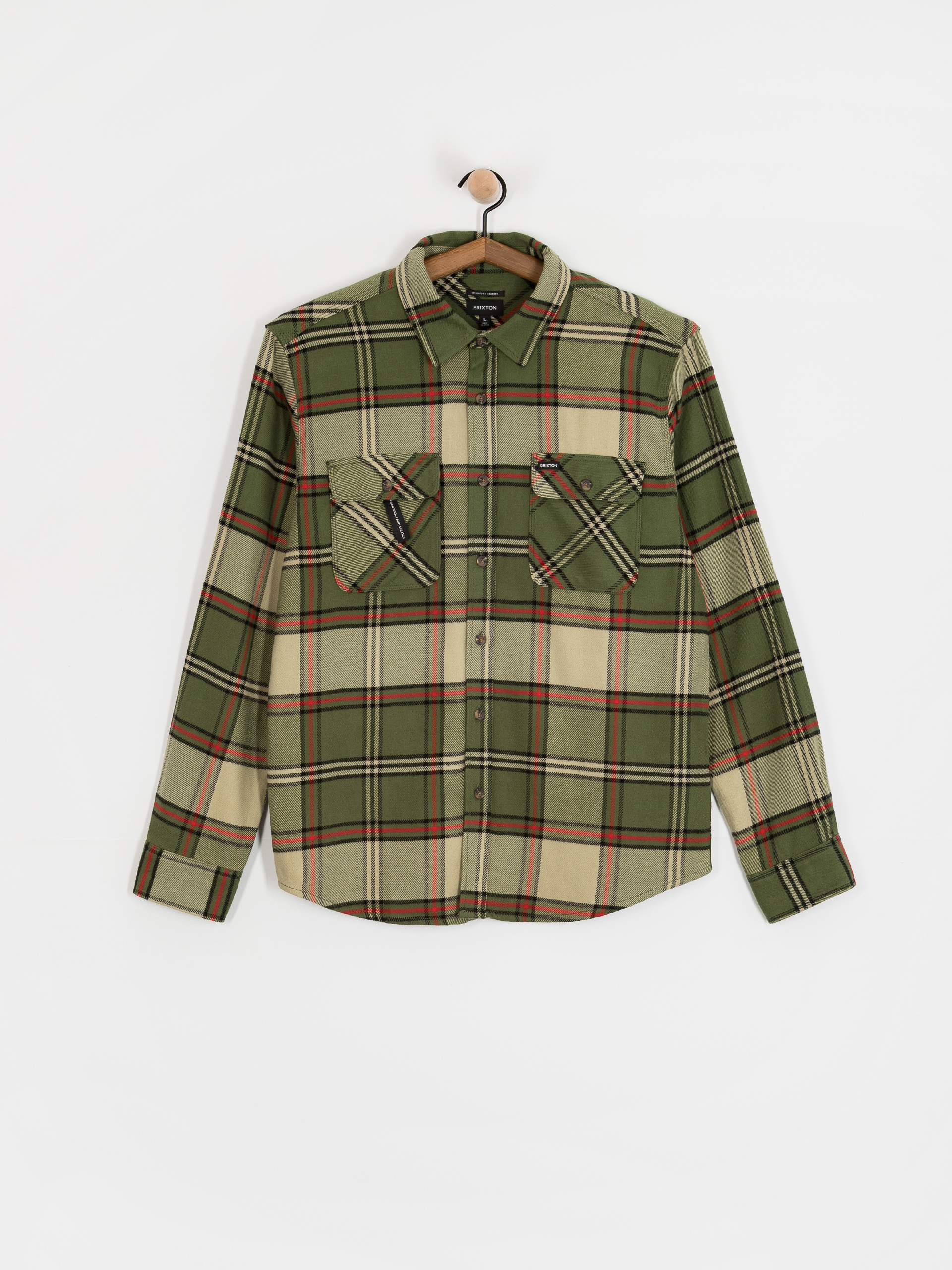Brixton Hemd Bowery Flannel (wild green/elm/adrenaline rush)