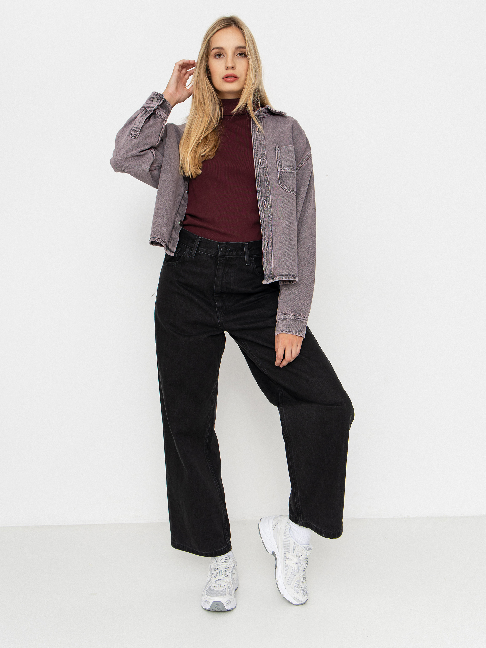 Carhartt WIP Georgia Wmn Jacke (black/hortensia/garment dyed)