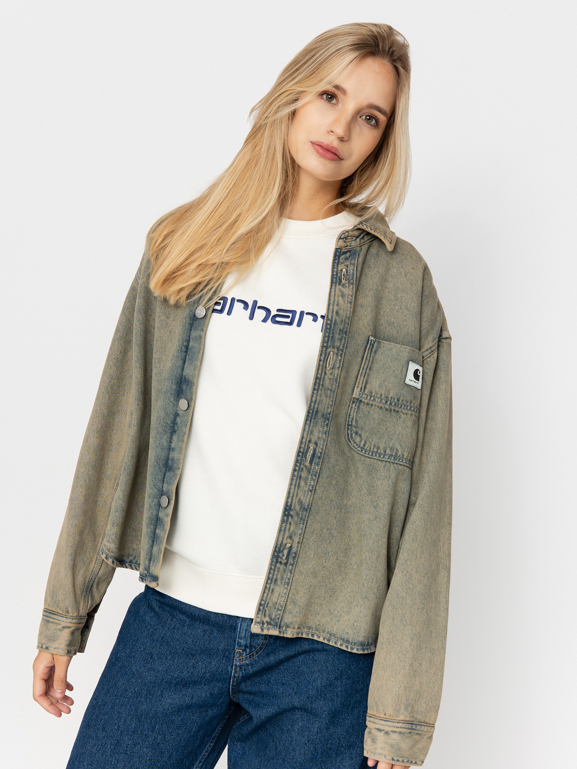 Carhartt WIP Georgia Wmn Jacke (blue/leather/garment dyed)