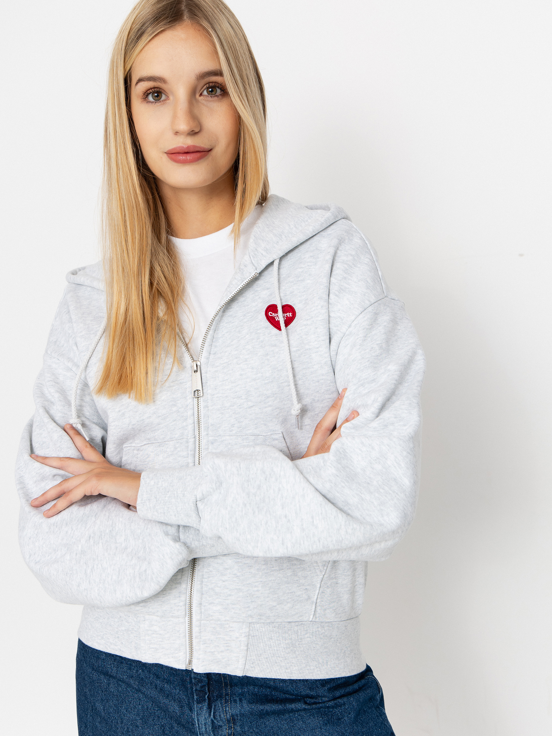 Carhartt WIP Heart II Hartt ZHD Wmn Hoodie - grey (ash heather)