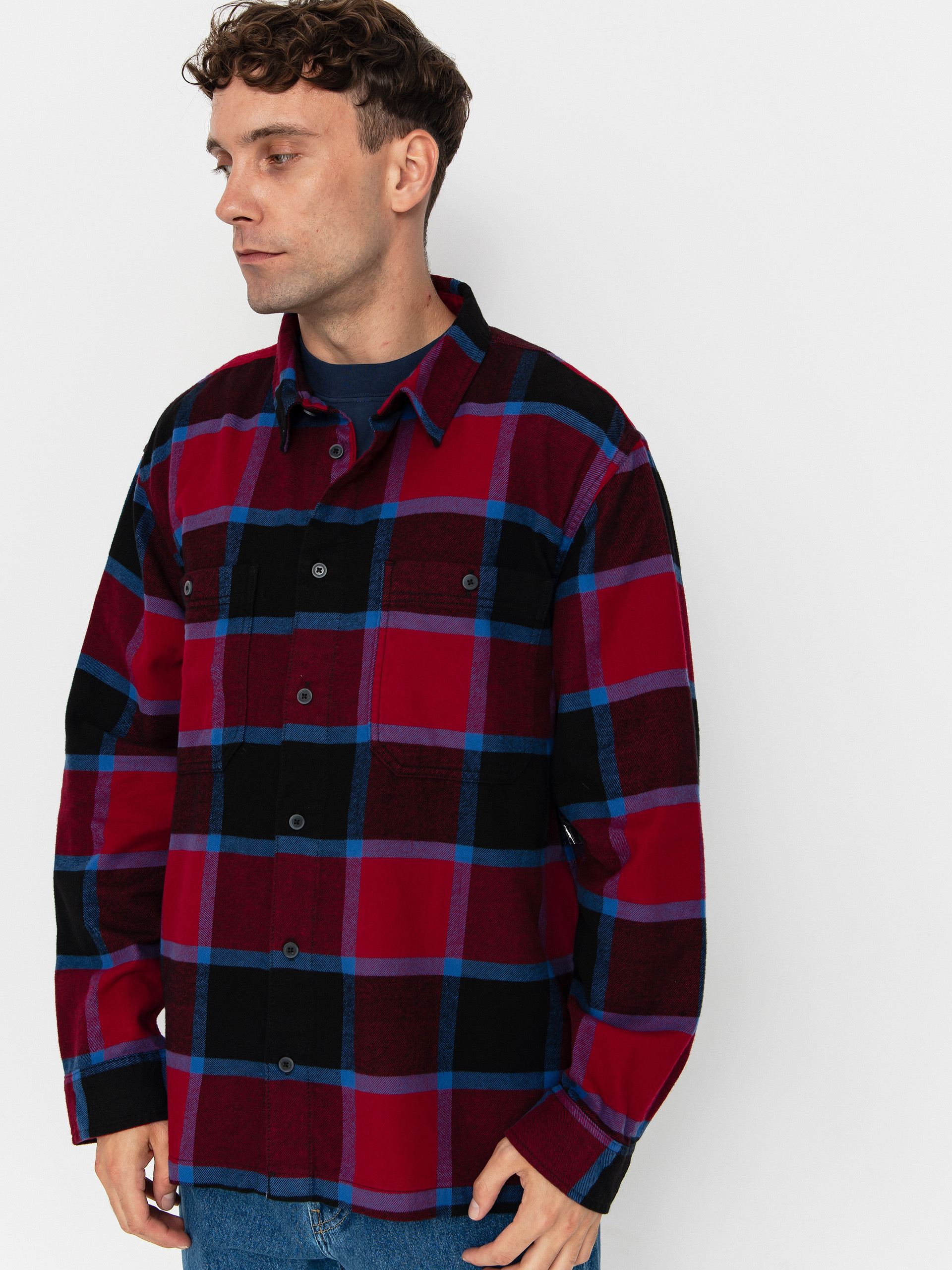 Vans Larkspur Plaid Flannel Shirt black, burgundy (bordeaux/black)