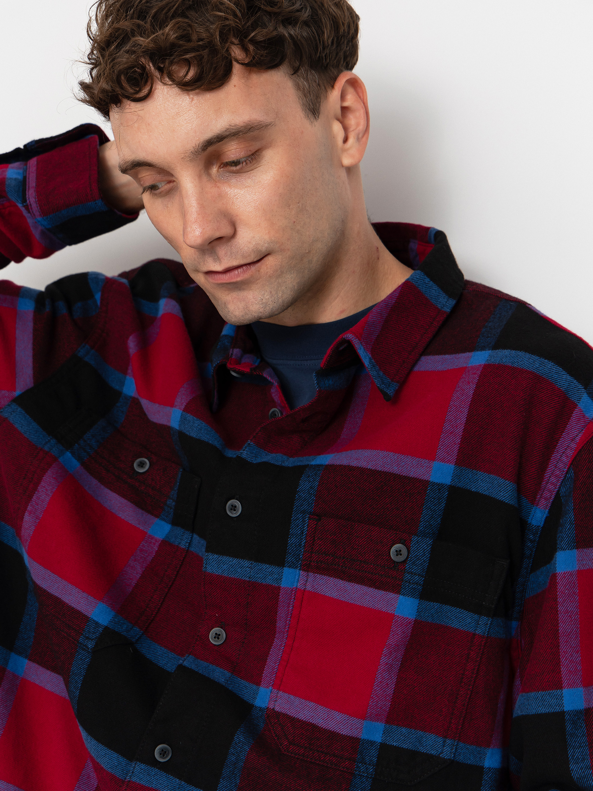 Vans Larkspur Plaid Flannel Shirt - black, burgundy (bordeaux/black)