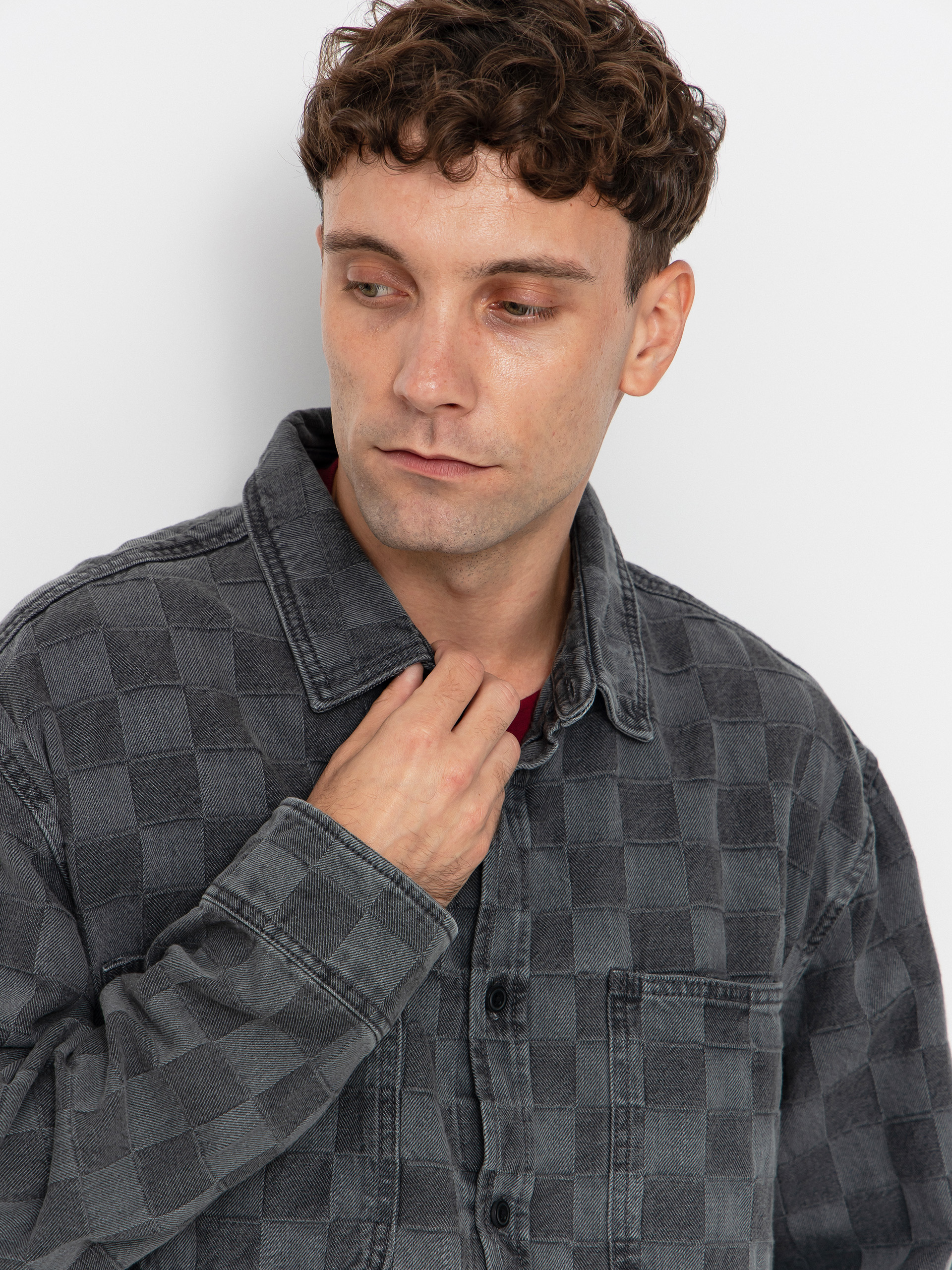 Vans Hastings Checkerboard Denin Ls Woven Shirt (faded black)