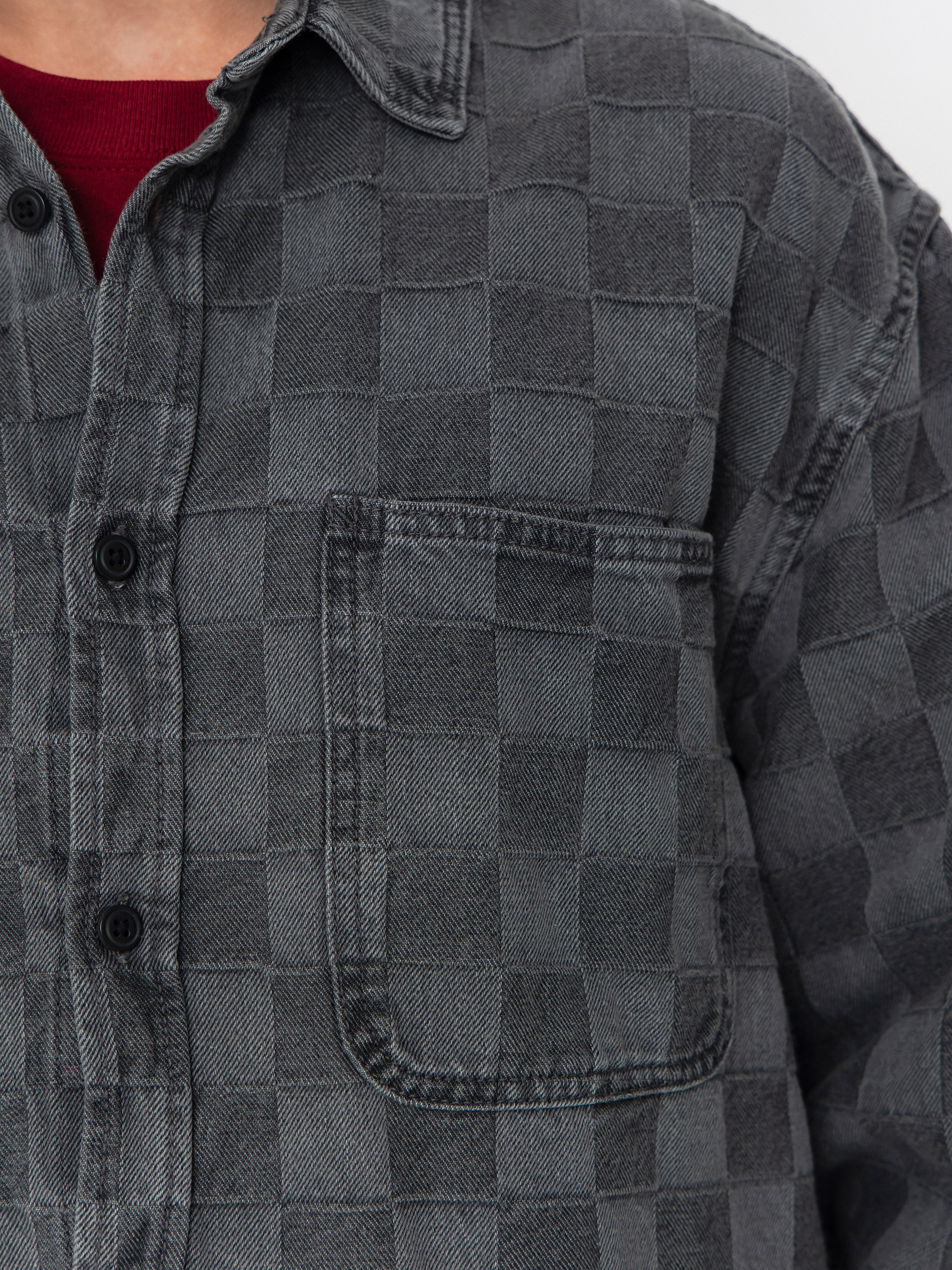 Vans Hastings Checkerboard Denin Ls Woven Shirt (faded black)