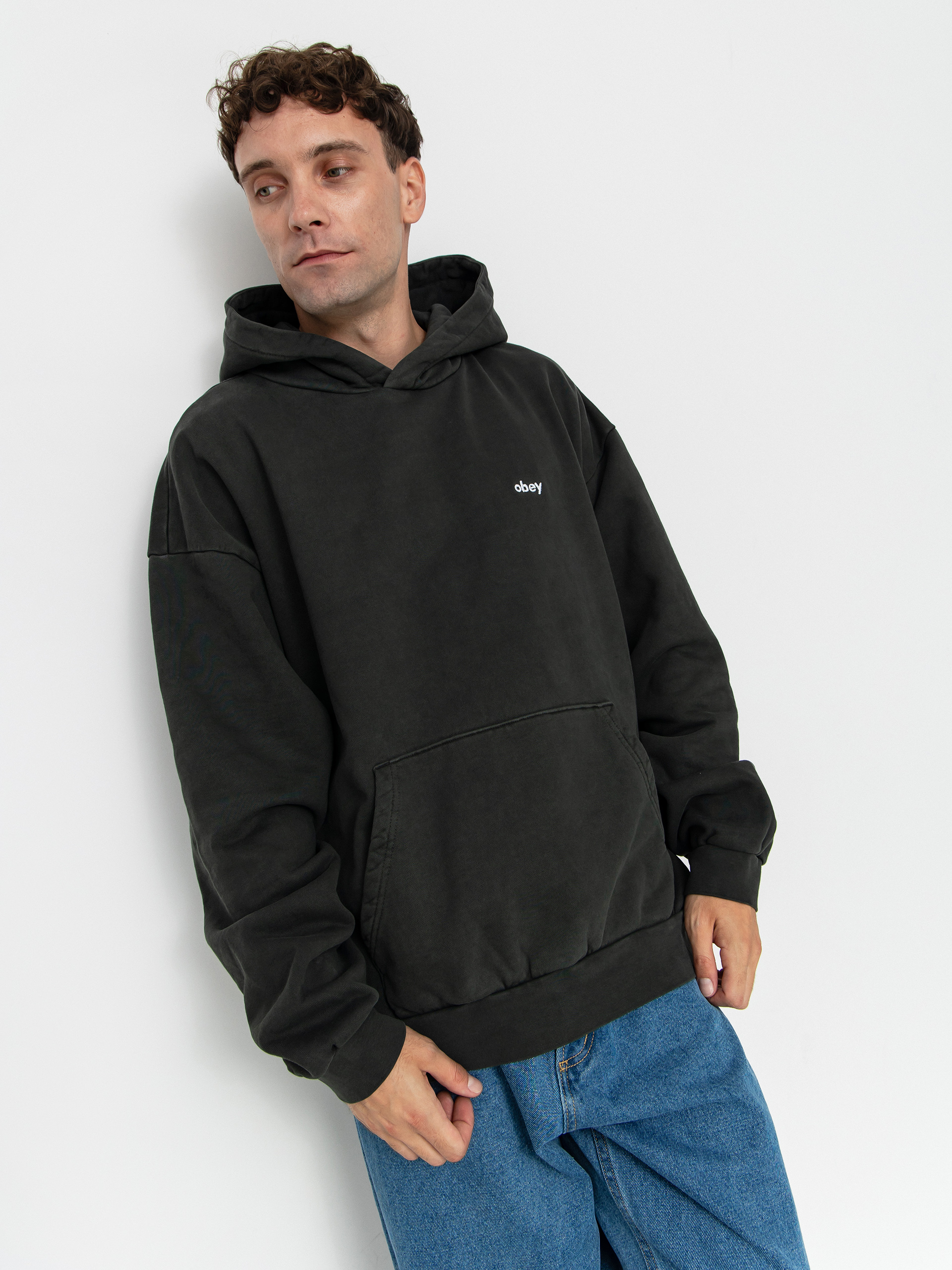 OBEY Lowercase Pigment HD Hoodie - black (pigment pirate black)
