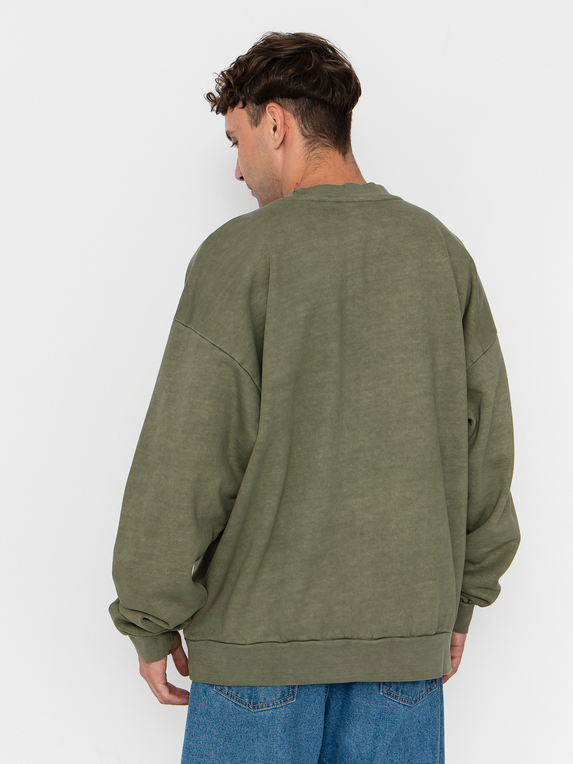 OBEY Lowercase Pigment Crew Sweatshirt (pigment deep lichen green)