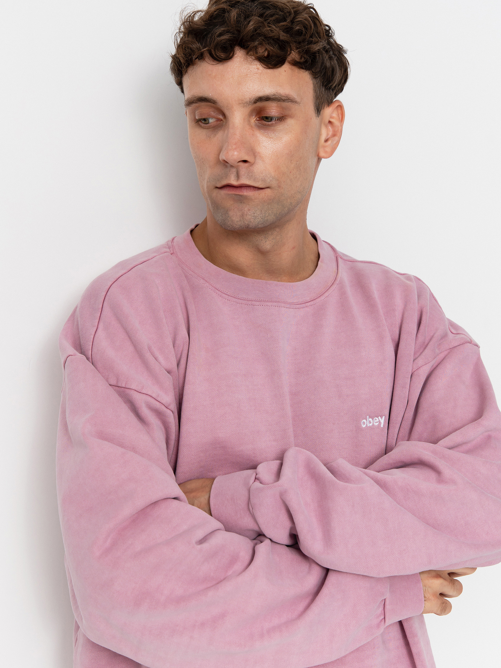 OBEY Lowercase Pigment Crew Sweatshirt (pigment lilac)