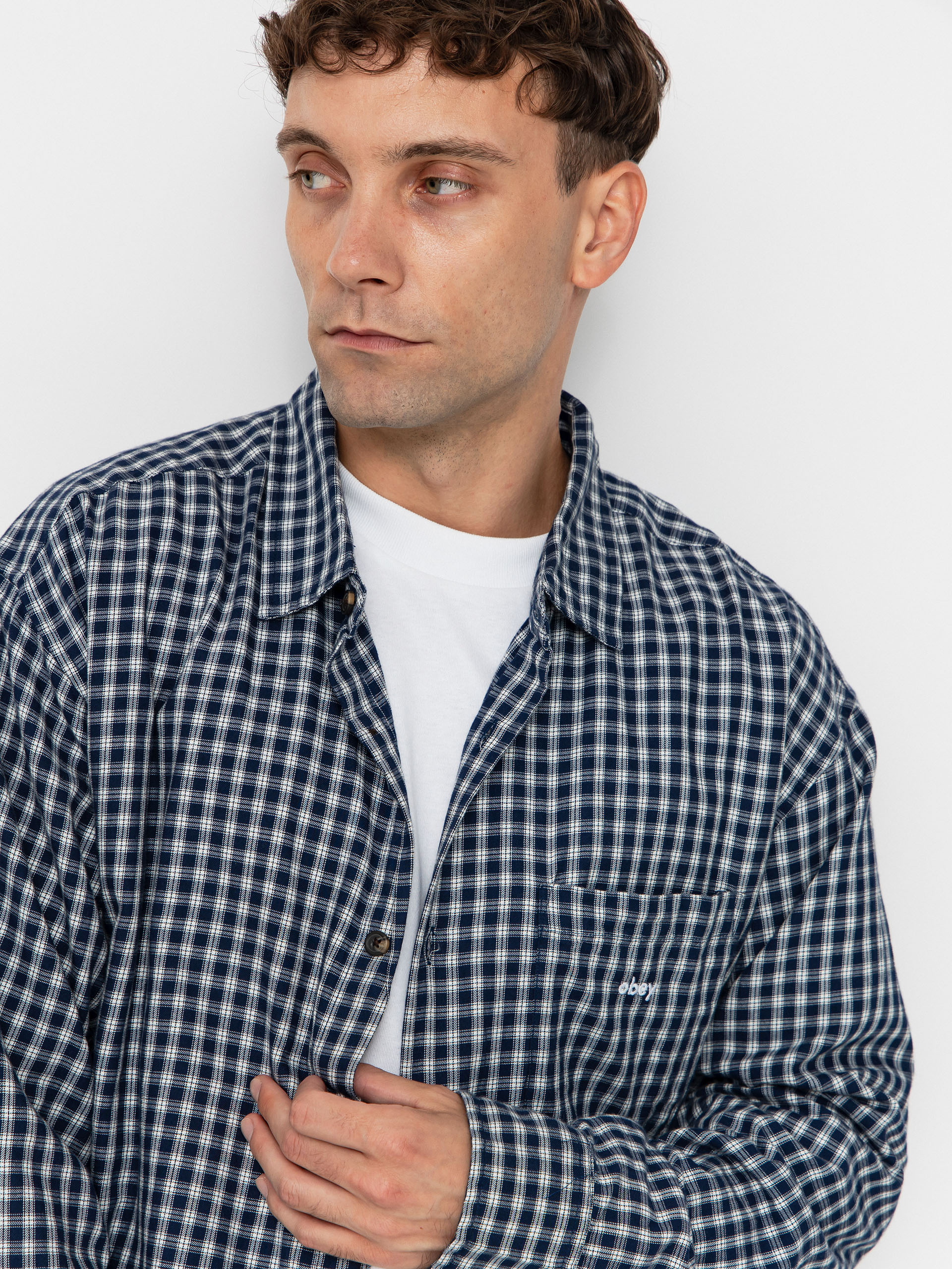 OBEY Bigwig Andy Woven Shirt (academy navy multi)