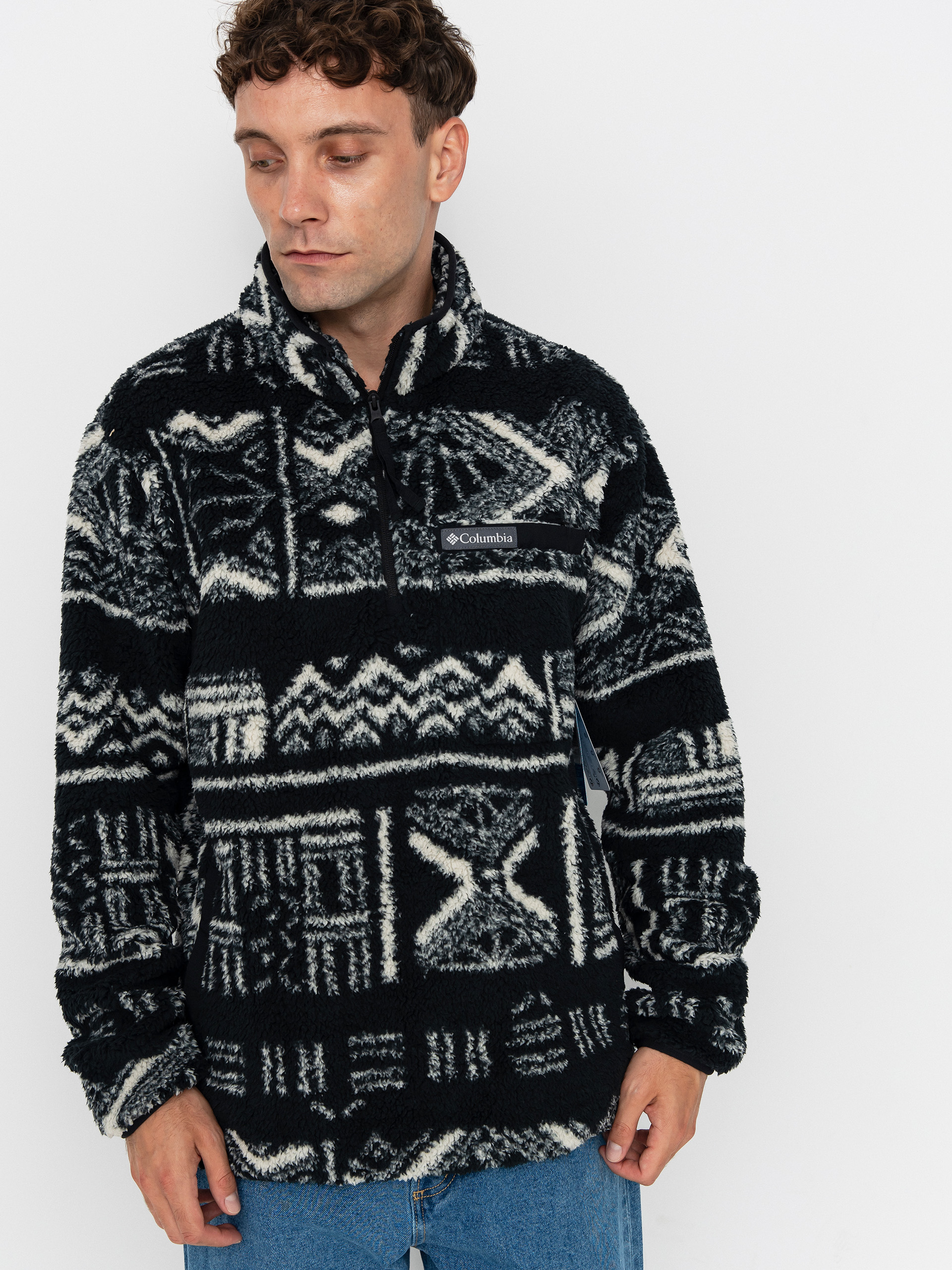Columbia Rugged Ridge High Pile Half Zip Fleece - white, black