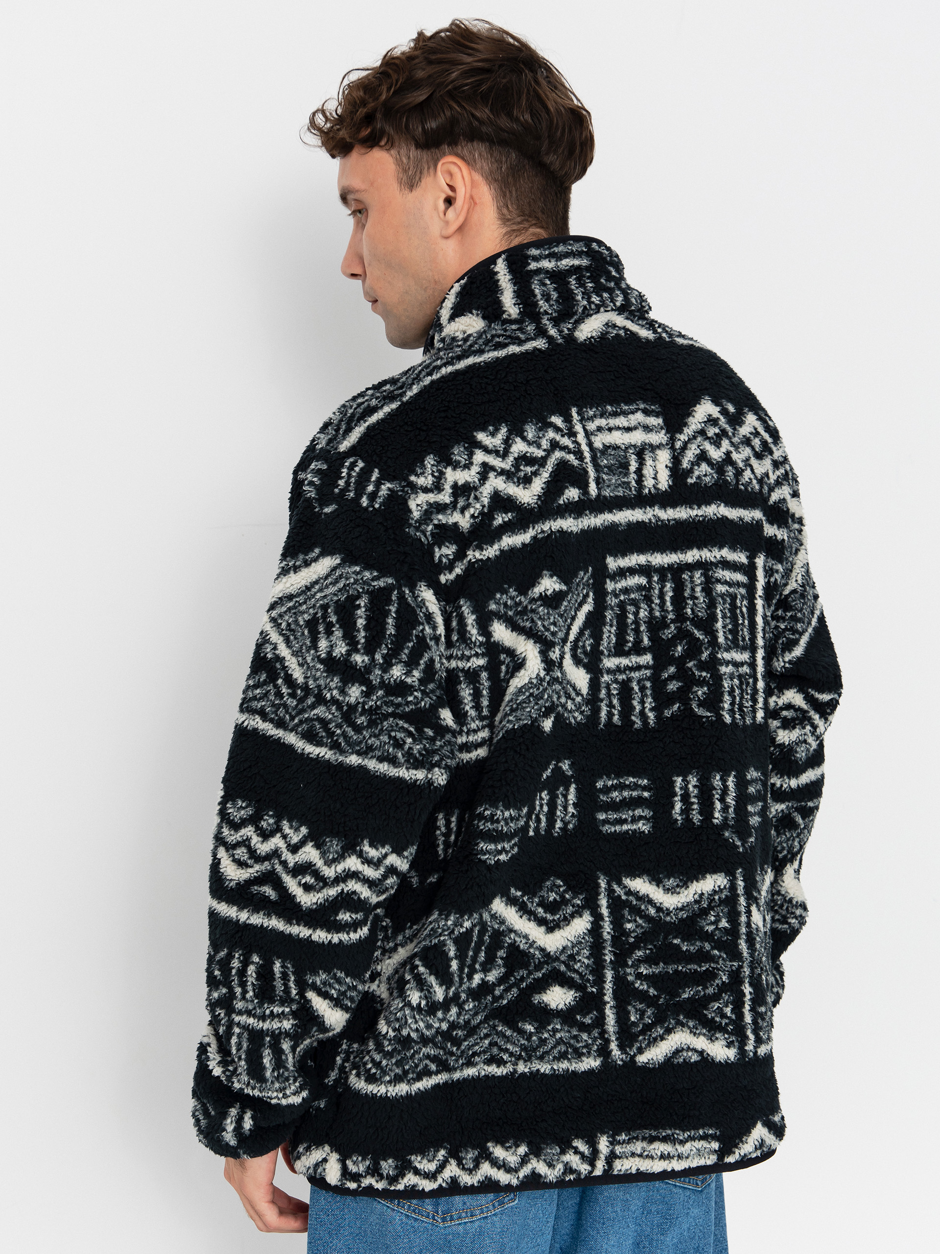 Herren Columbia Rugged Ridge High Pile Half Zip Fleece Jacke (black deschutes days)