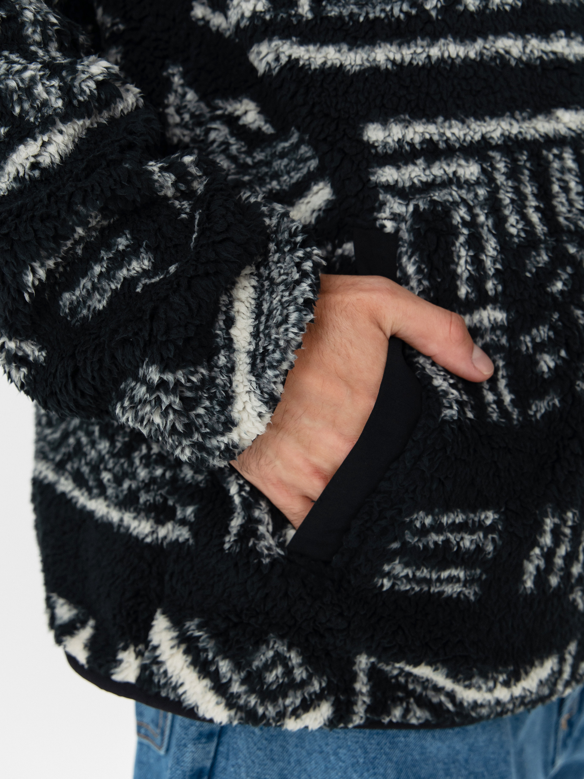 Herren Columbia Rugged Ridge High Pile Half Zip Fleece Jacke (black deschutes days)