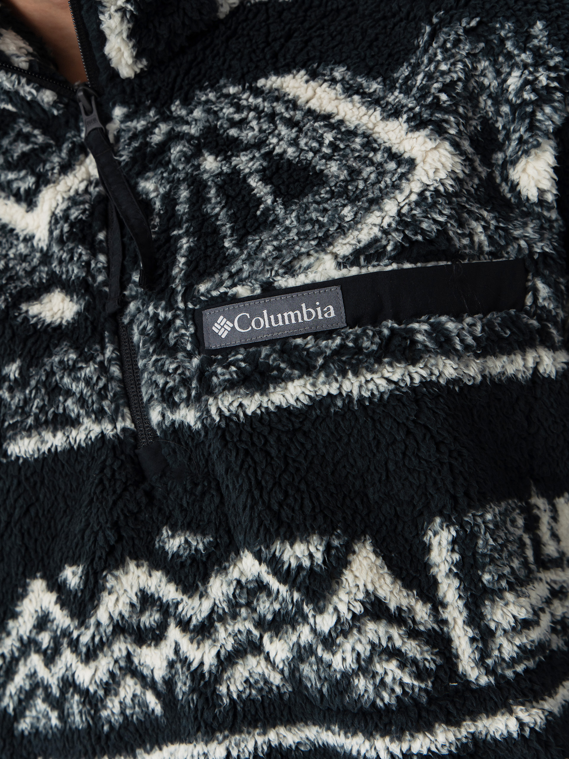 Herren Columbia Rugged Ridge High Pile Half Zip Fleece Jacke (black deschutes days)